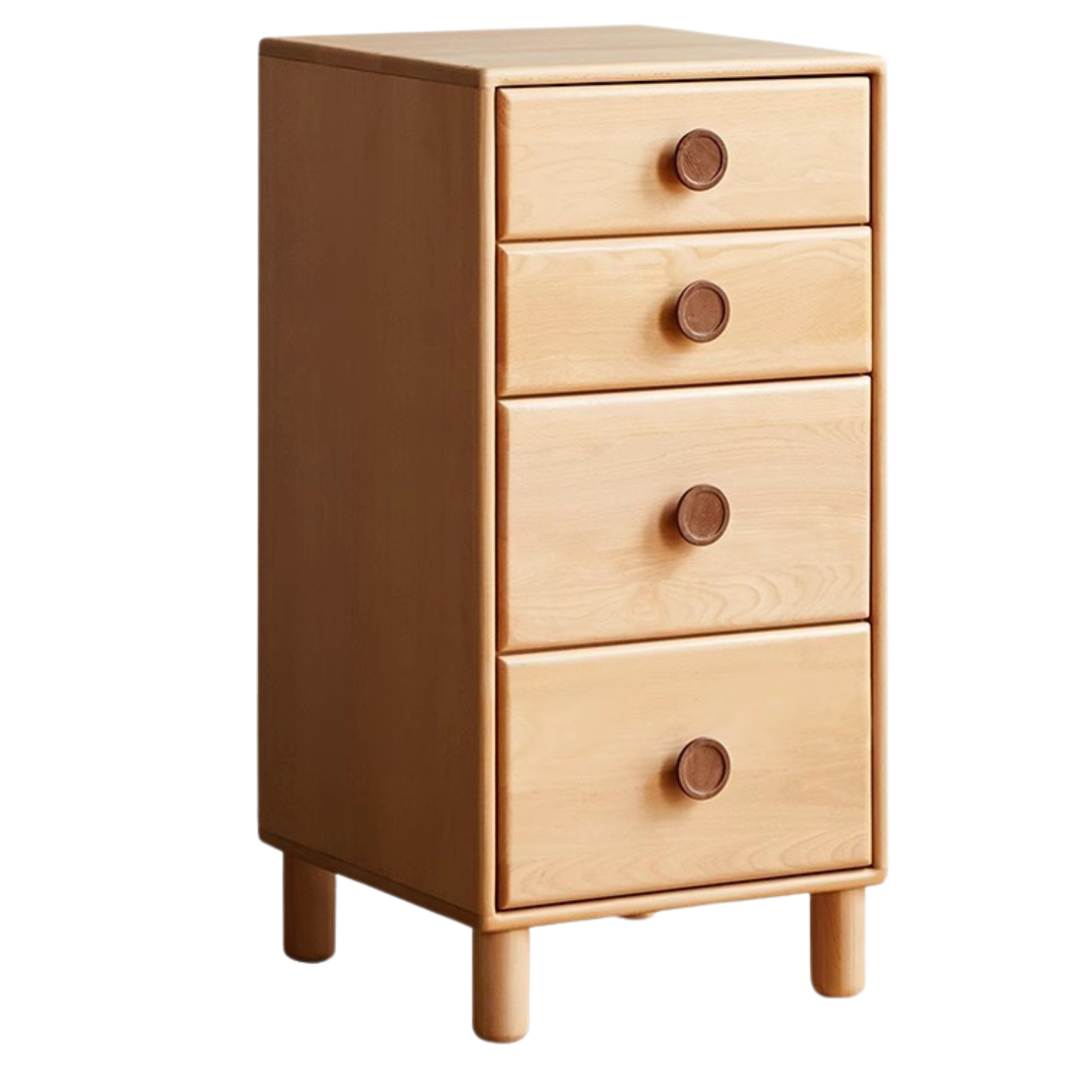 Beech, Rubber Solid Wood Children's Wardrobe,Combination Storage Cabinet