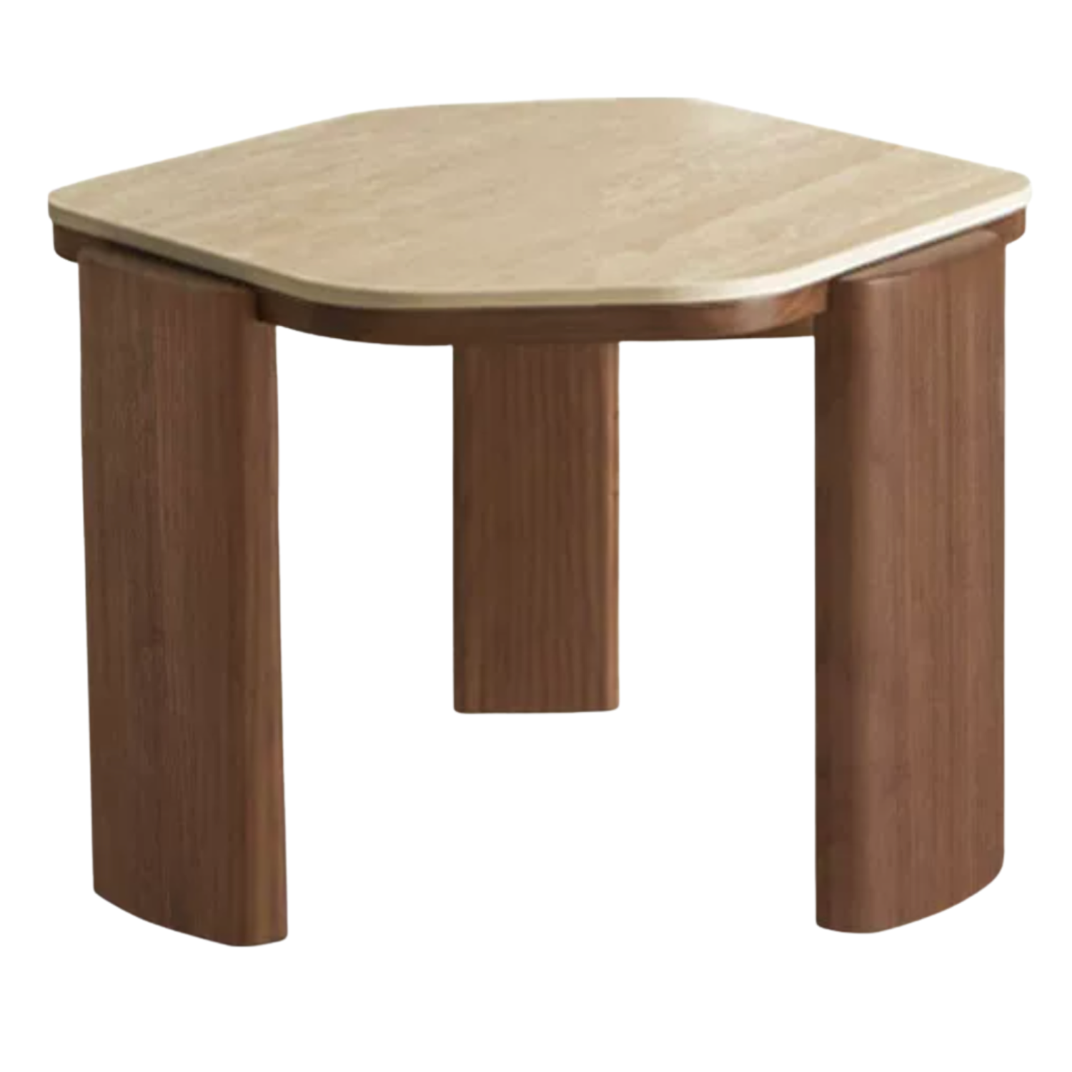 Sandalwood, Black Walnut Solid Wood Rock Plate Coffee Table