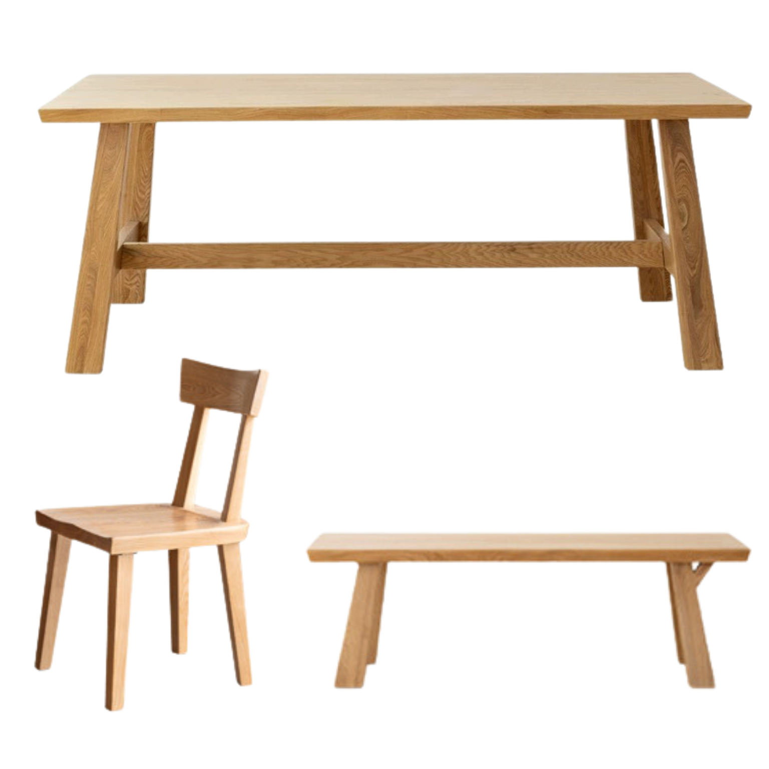 Ash Solid Wood Farmhouse Style Natural Edges Dining Table