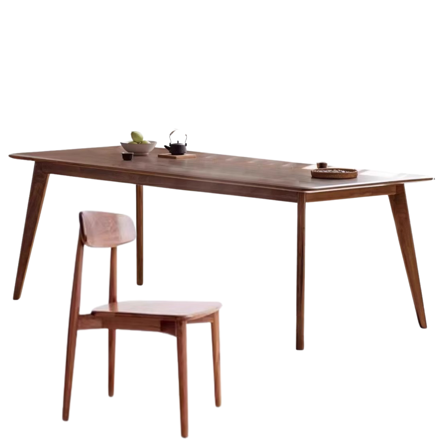 Sandalwood, Black Walnut Solid Wood North American Dining Table
