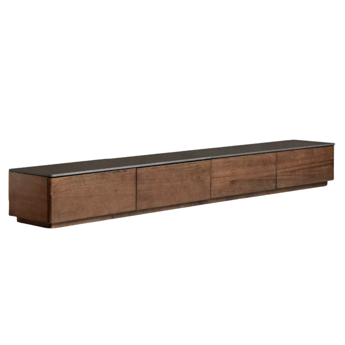 Black Walnut, Sandalwood Solid Wood Extra Long Modular TV Console