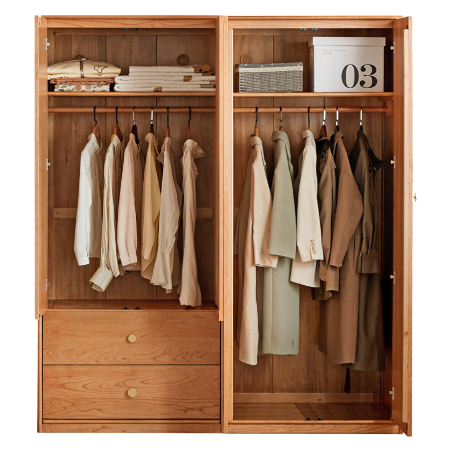Сherry Solid Wood Exquisite Wardrobe.