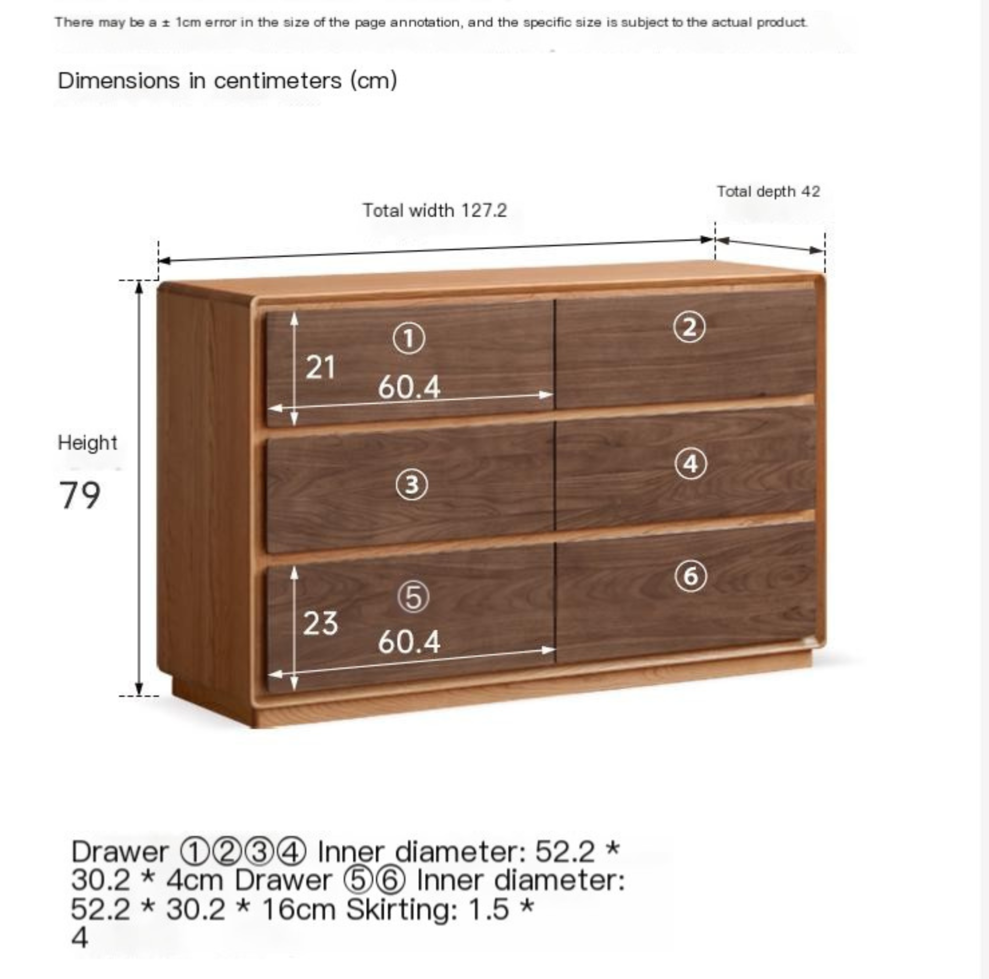 Black Walnut, Cherry Solid Wood Modern Drawer Cabinet.
