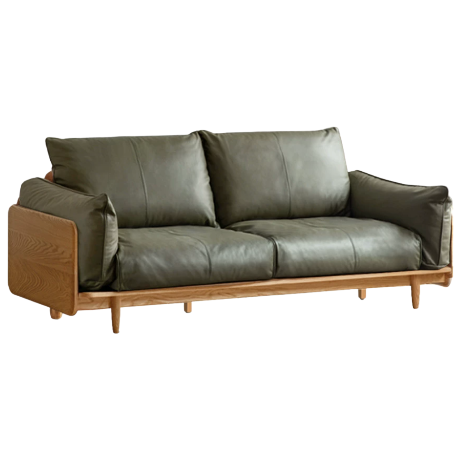 Oak, Ash Solid Wood genuine leather, fabric Sofa