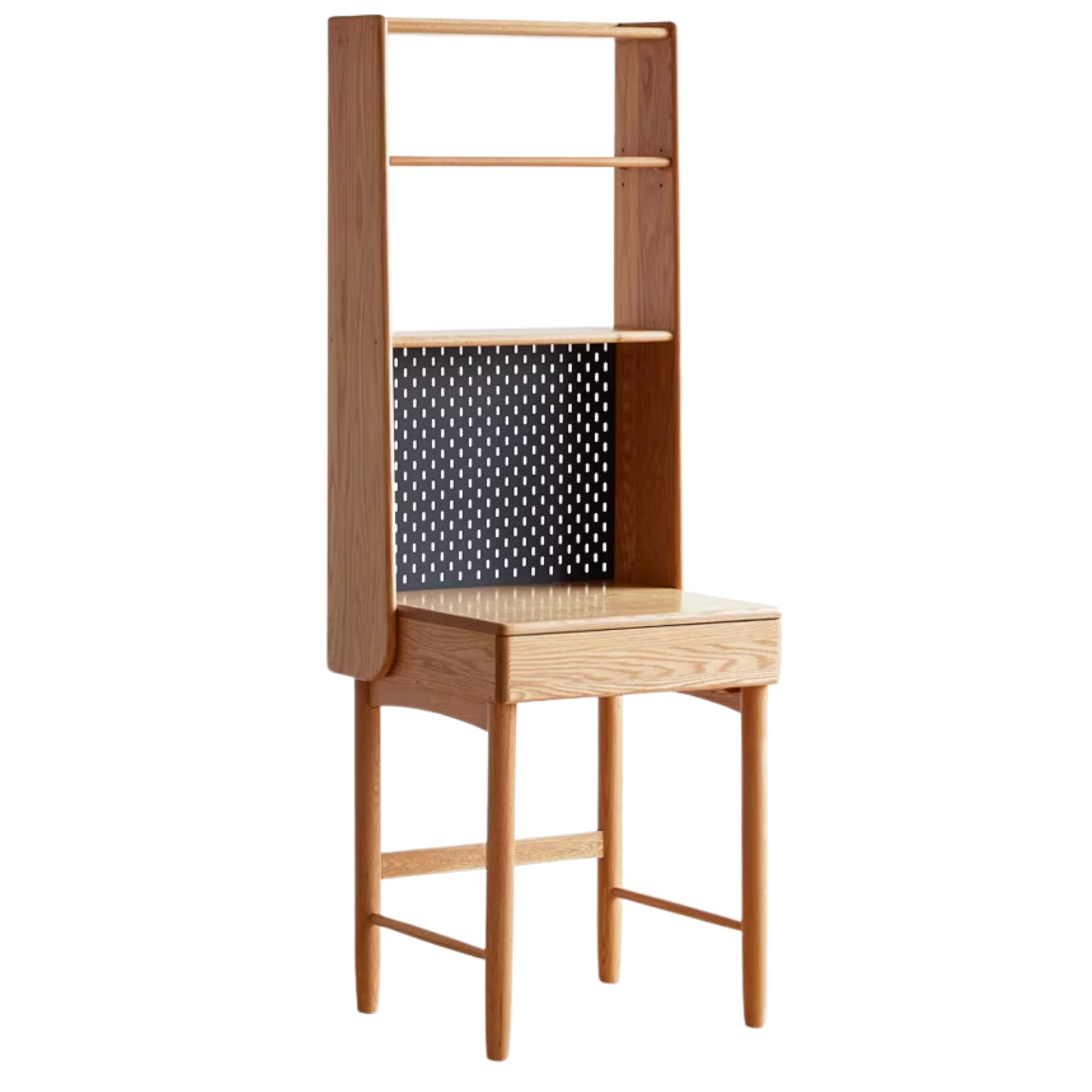 Oak Solid Wood Desk Bookshelf