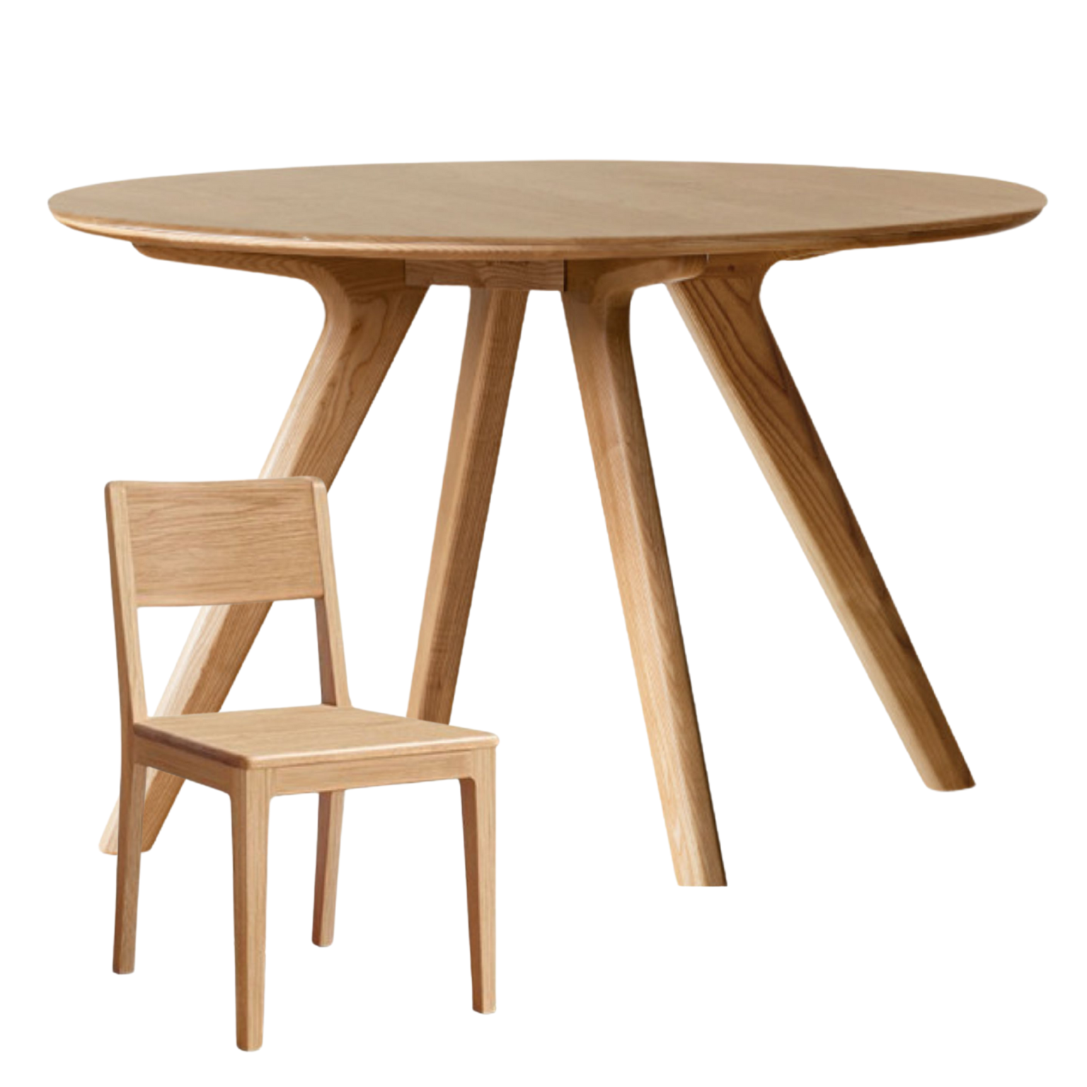 Ash Solid Wood Modern Rock Round Table.