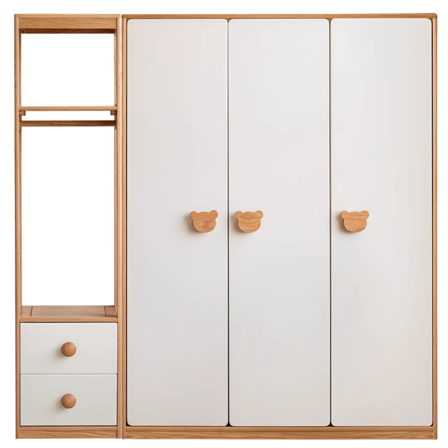 Oak Solid Wood Children's Wardrobe Combination