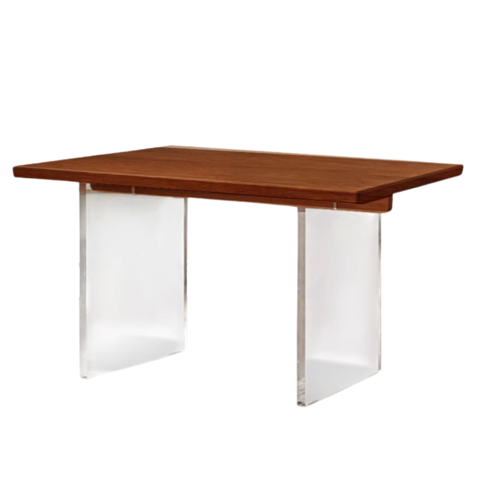 Oak, Cherry Solid Wood Acrylic Suspended Dining Table