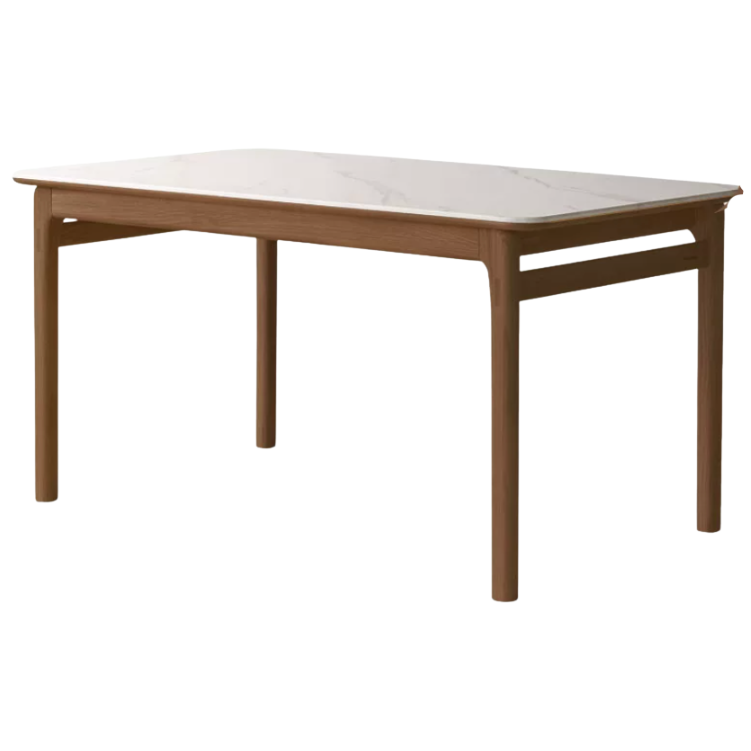 Oak, Rubberwood Solid Wood Modern Rock Plate Dining Table