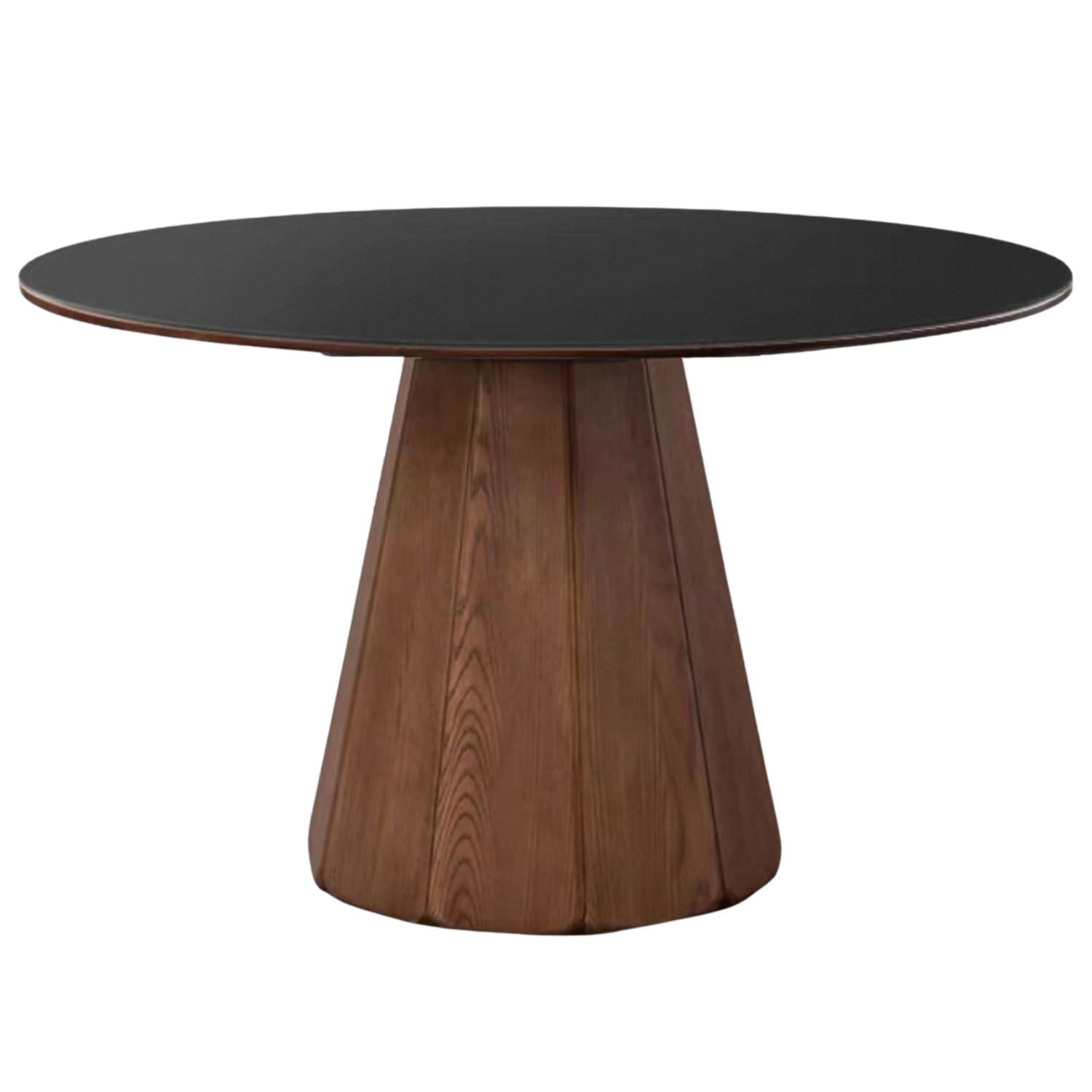 Black Walnut, Ash Solid Wood Round Slab Dining Table
