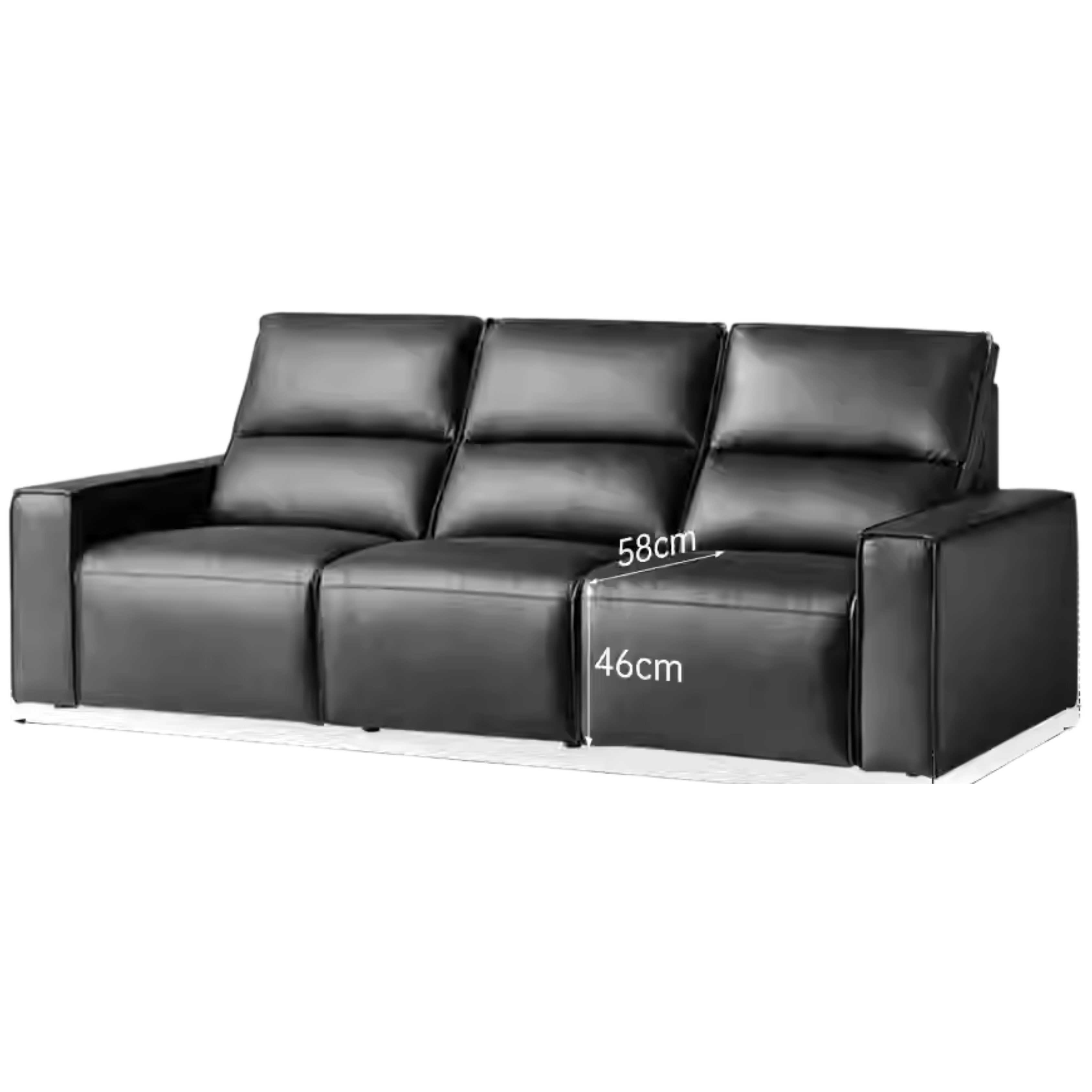Cowhide Straight Leather Electric Sofa- 4 color