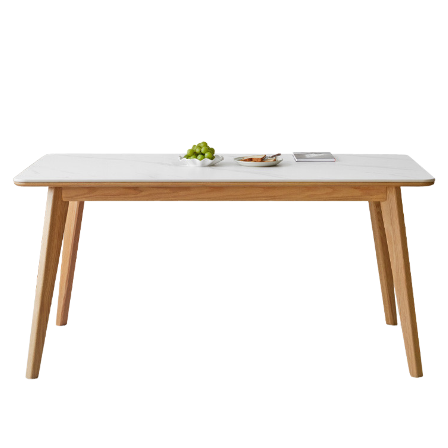 Ash, Oak Solid Wood Modern Rock Plate Dining Table