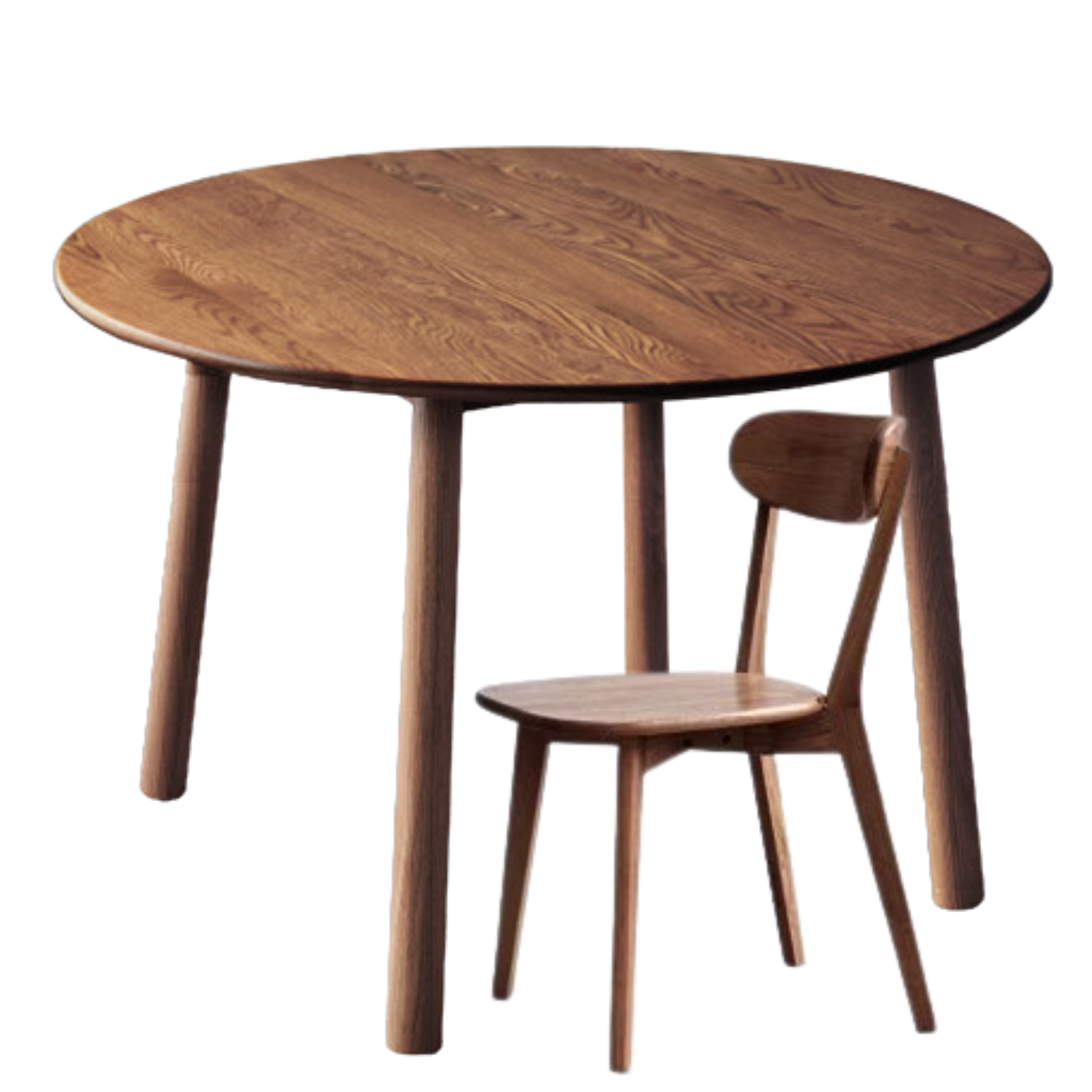 Oak Solid Wood Round Dining Table