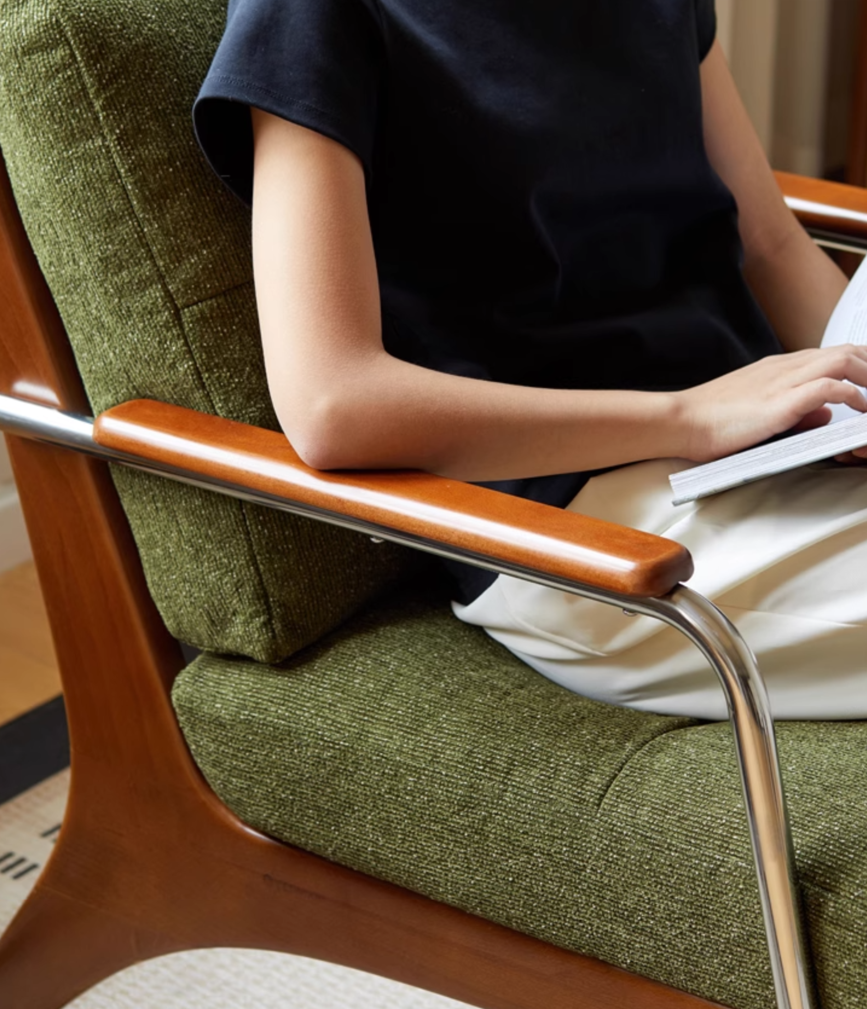 Beech Solid Wood Middle Ages Single Chair