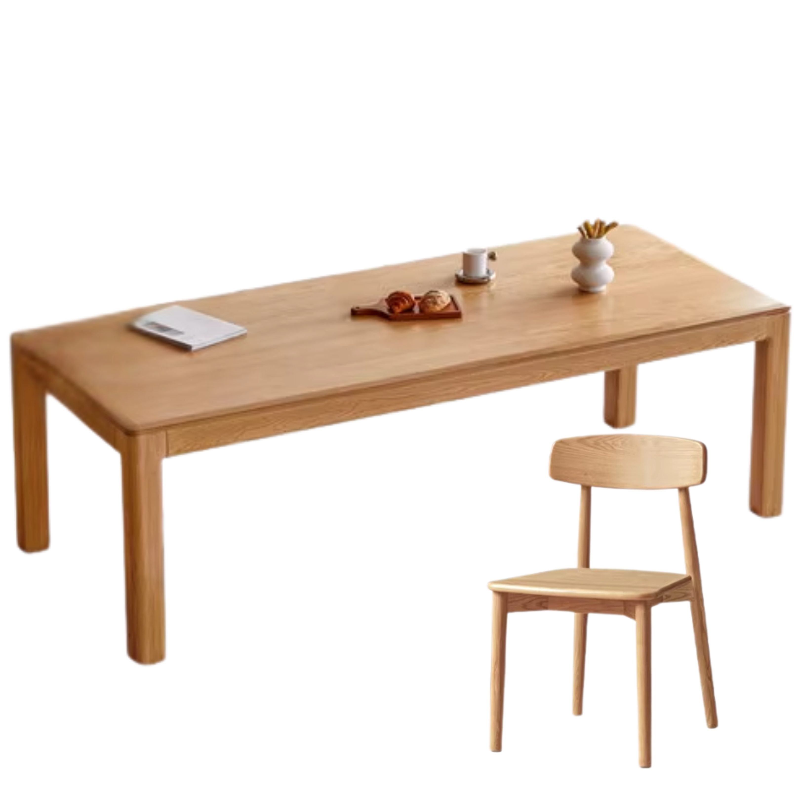 Oak, Red Oak Solid Wood Rectangular Dining Table