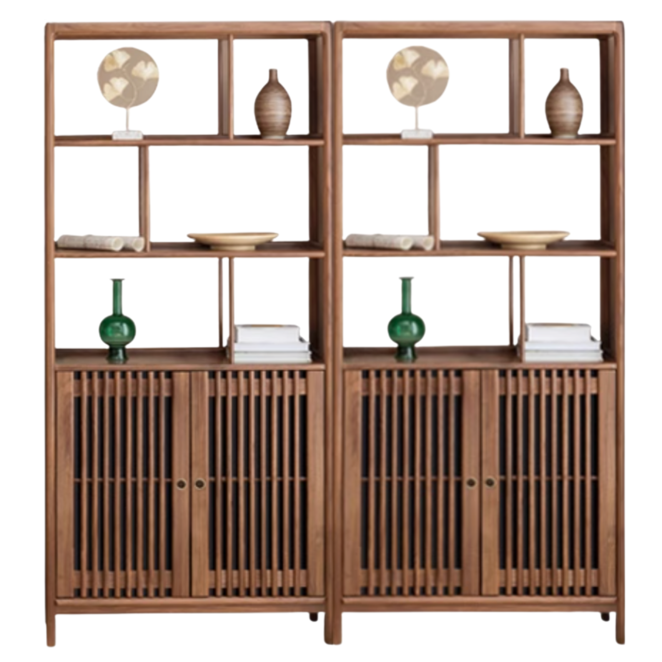Black Walnut, Ash Solid Wood Bookshelf Combined Bookcase Display Cabinet Wall Shelf