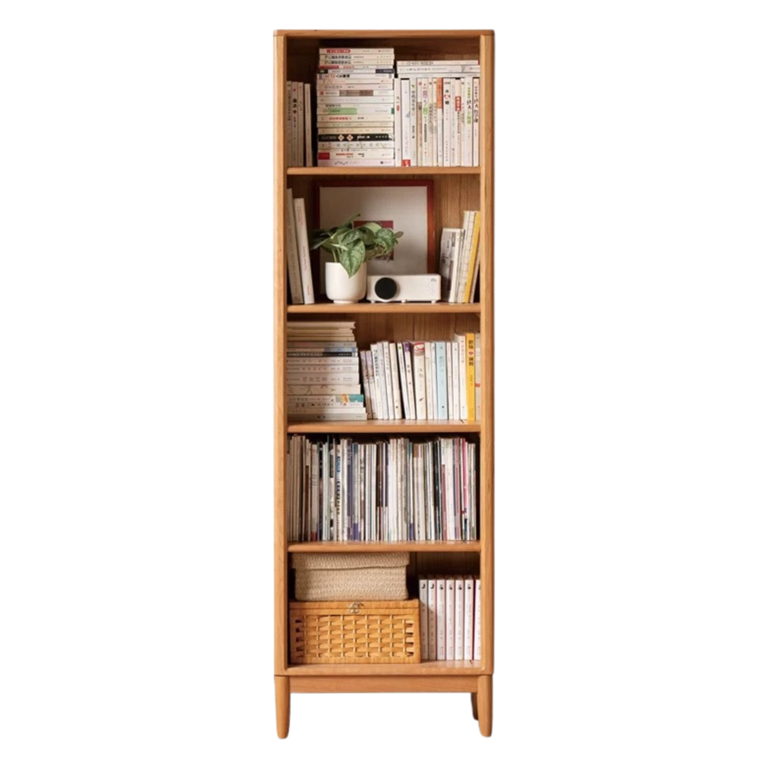 Cherry Solid Wood Freely Combinable Bookshelf with Retro Style Finish