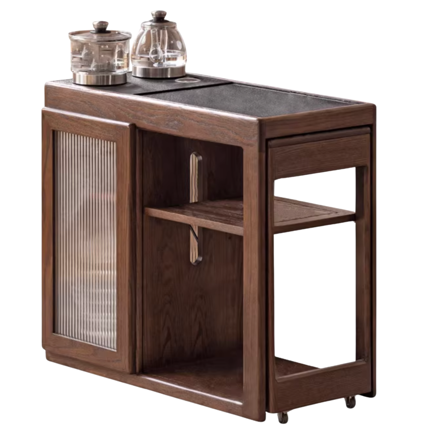 Oak, Ash Solid Wood Retractable Tea Table Tea Maker Integrated