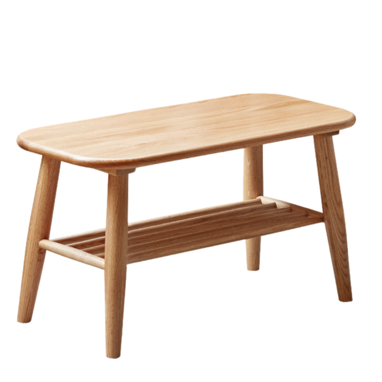 Oak, Solid Rubberwood Shoe Bench