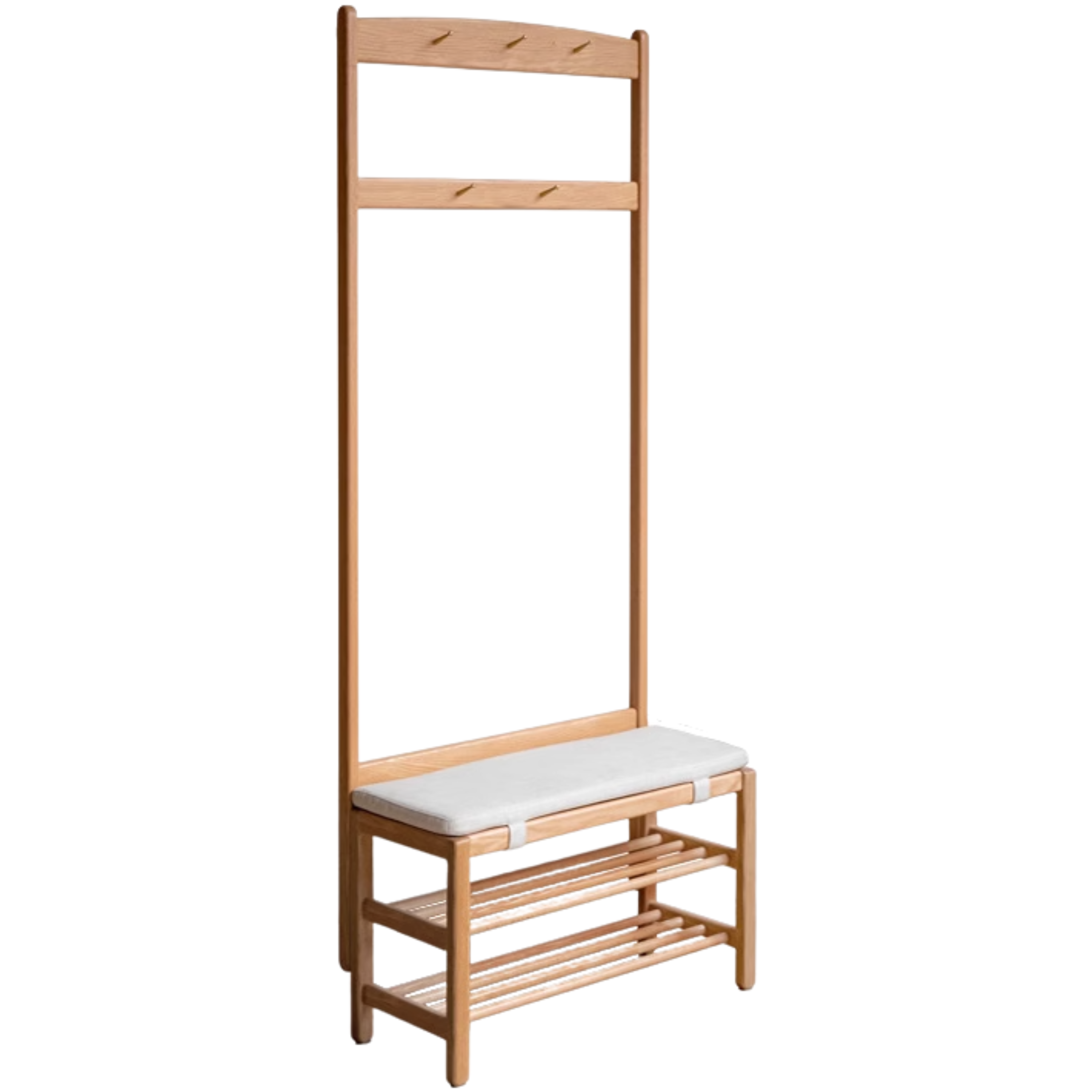 Oak, Beech Solid Wood Shoe Stool Hanger Entrance Partition
