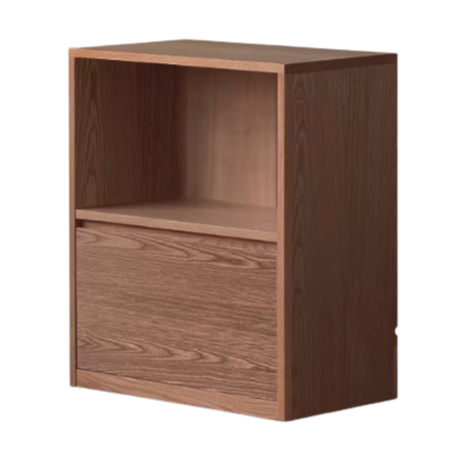 Black Walnut, Oak Solid Wood Low Bookcase, Modern Modular Storage Shelf Cabinet
