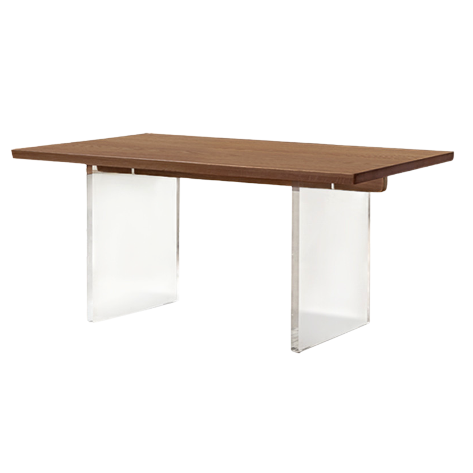 Oak, South American Walnut Solid Wood Acrylic Floating Large Size Dining Table