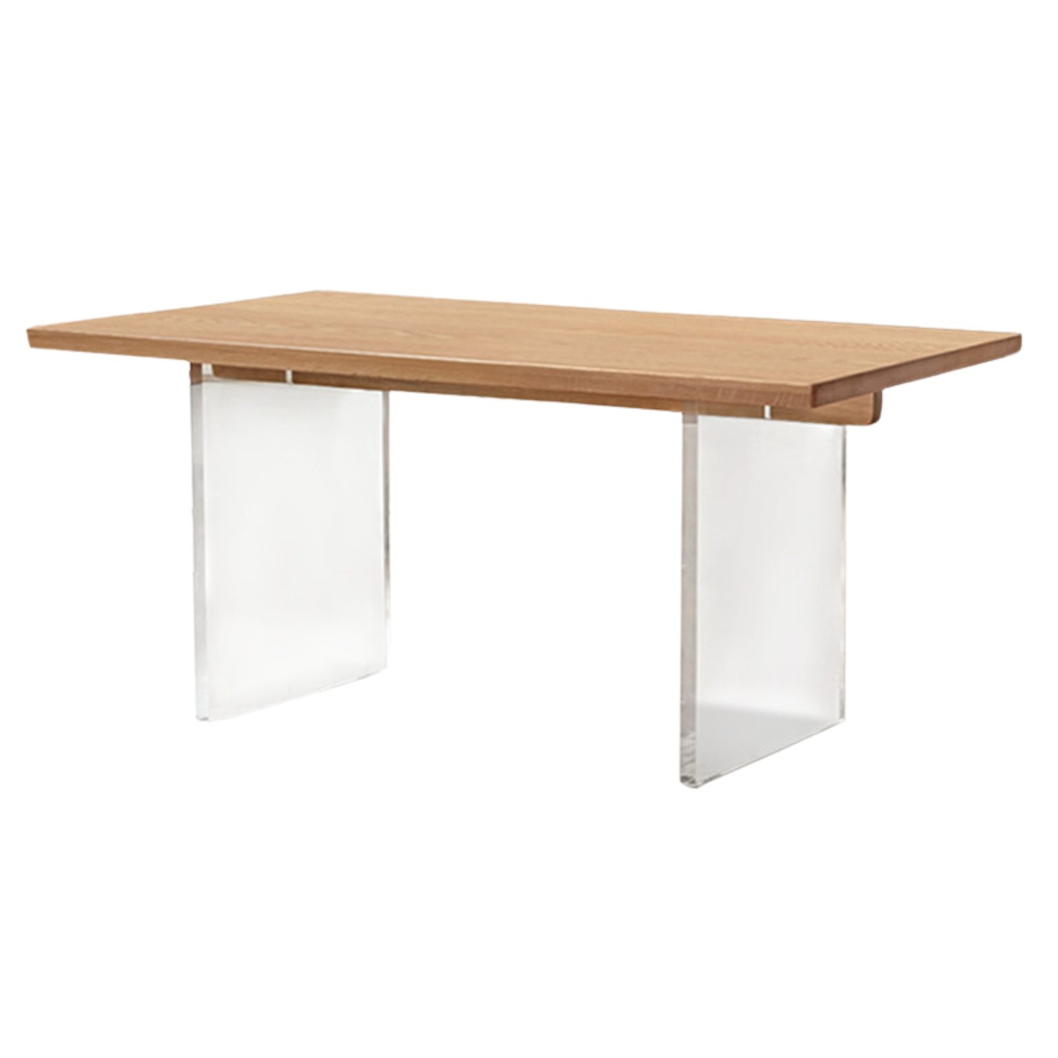 Black Walnut, South American Walnut, Oak Solid Wood Acrylic Suspension Dining Table