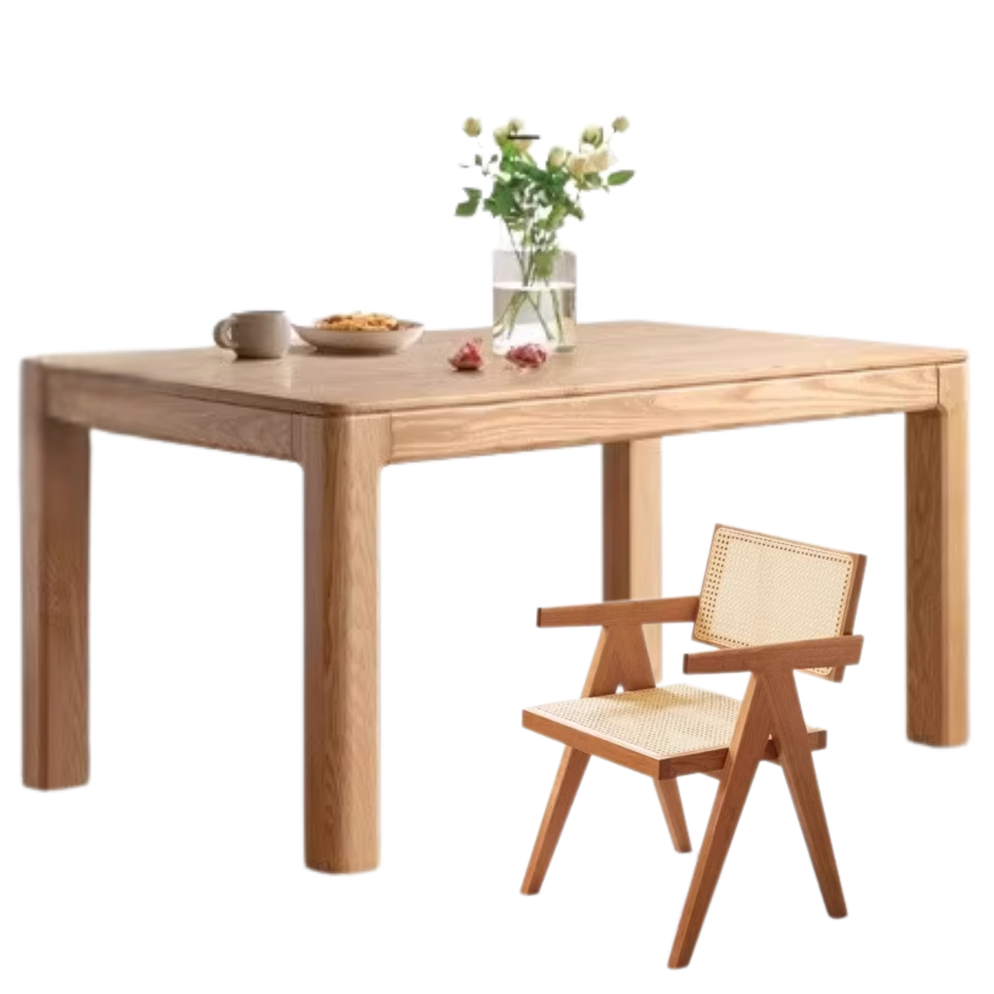 Oak, Red Oak Solid Wood Rectangular Dining Table