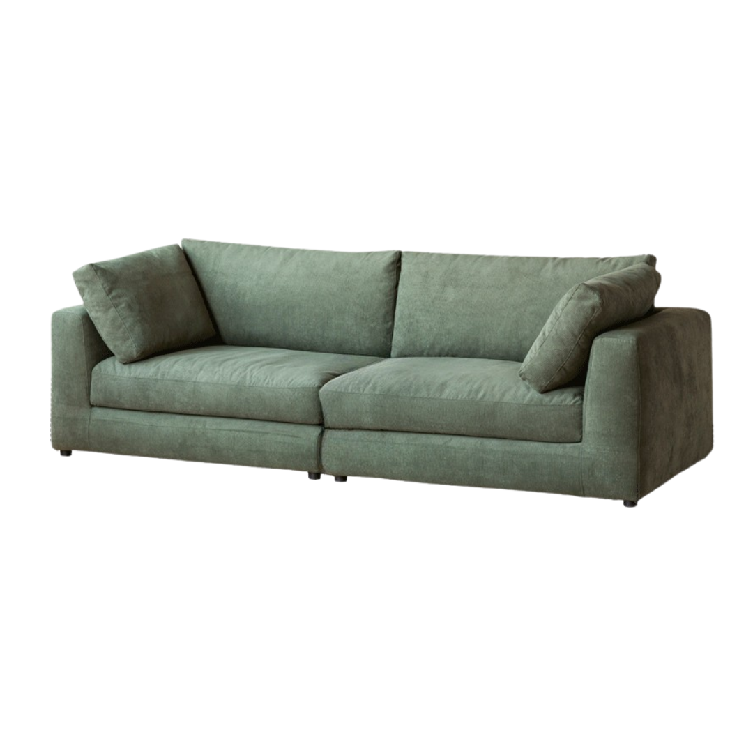Fabric Corduroy Straight Down Sofa,