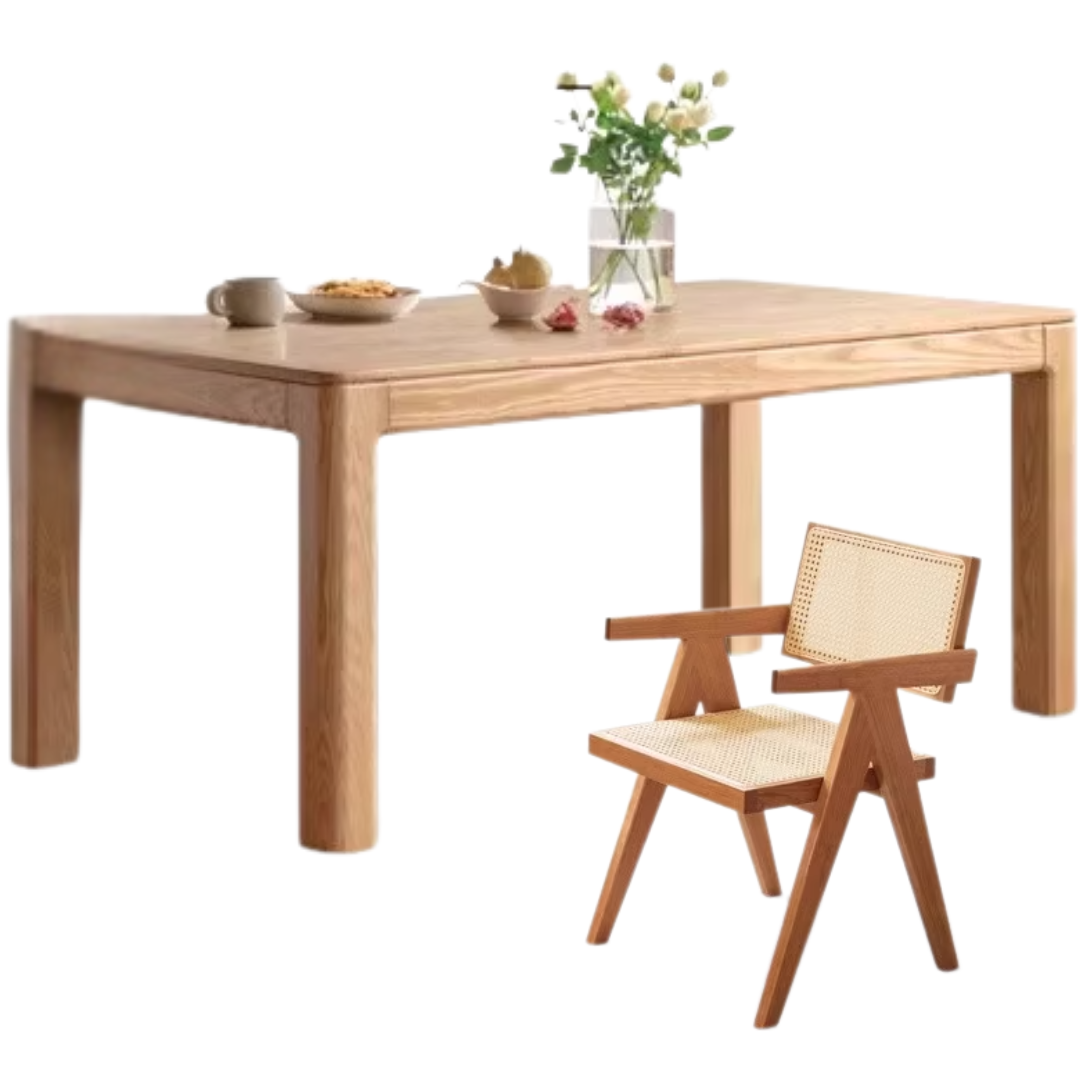 Oak, Red Oak Solid Wood Rectangular Dining Table