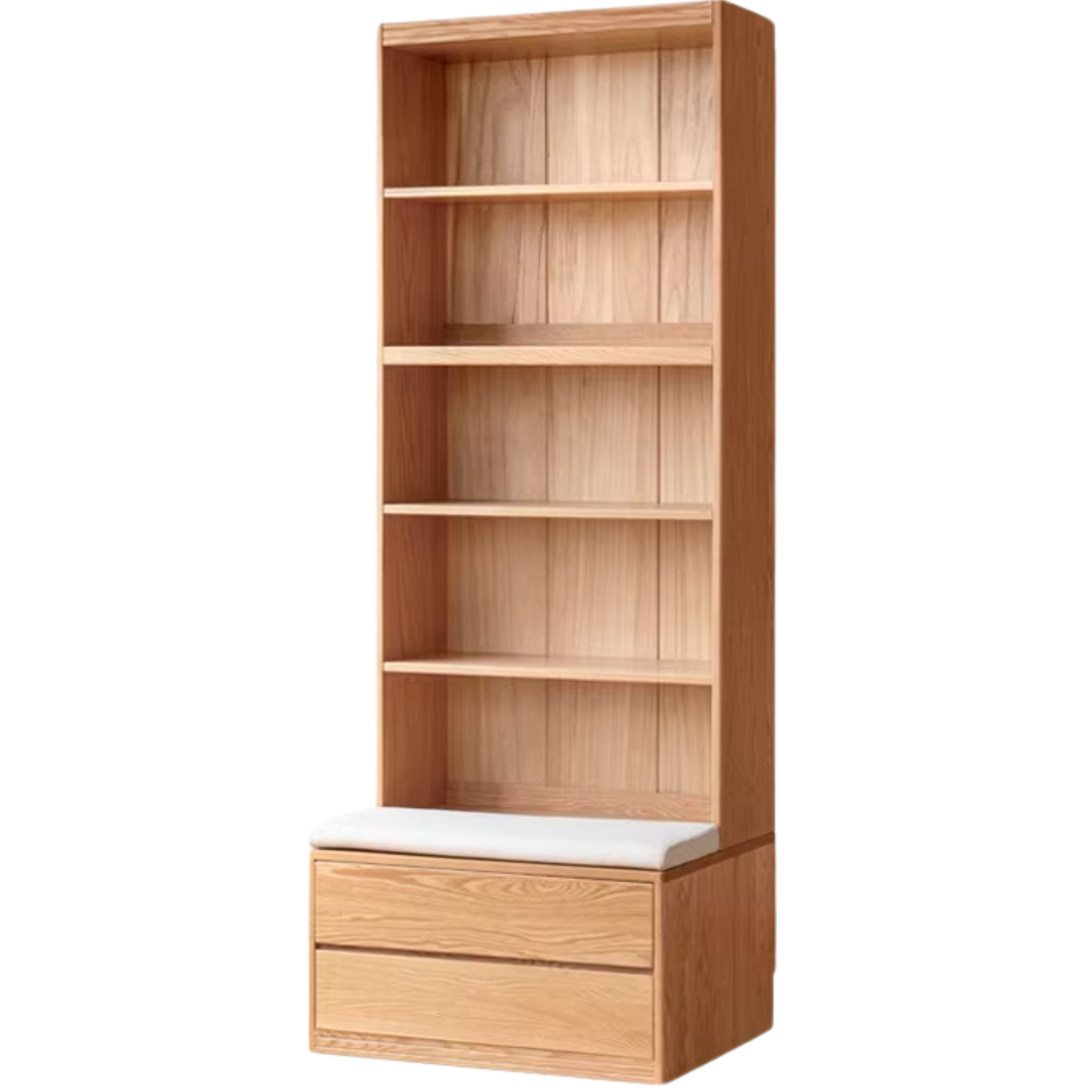 Ash, Oak Solid Wood Modern Combination Bookcase Integrated Card Seat