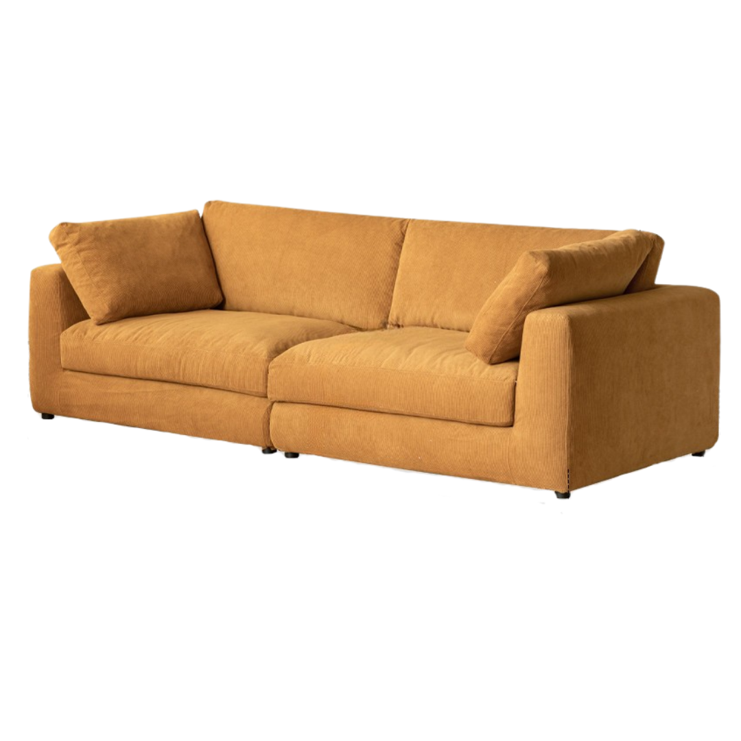 Fabric Corduroy Straight Down Sofa,