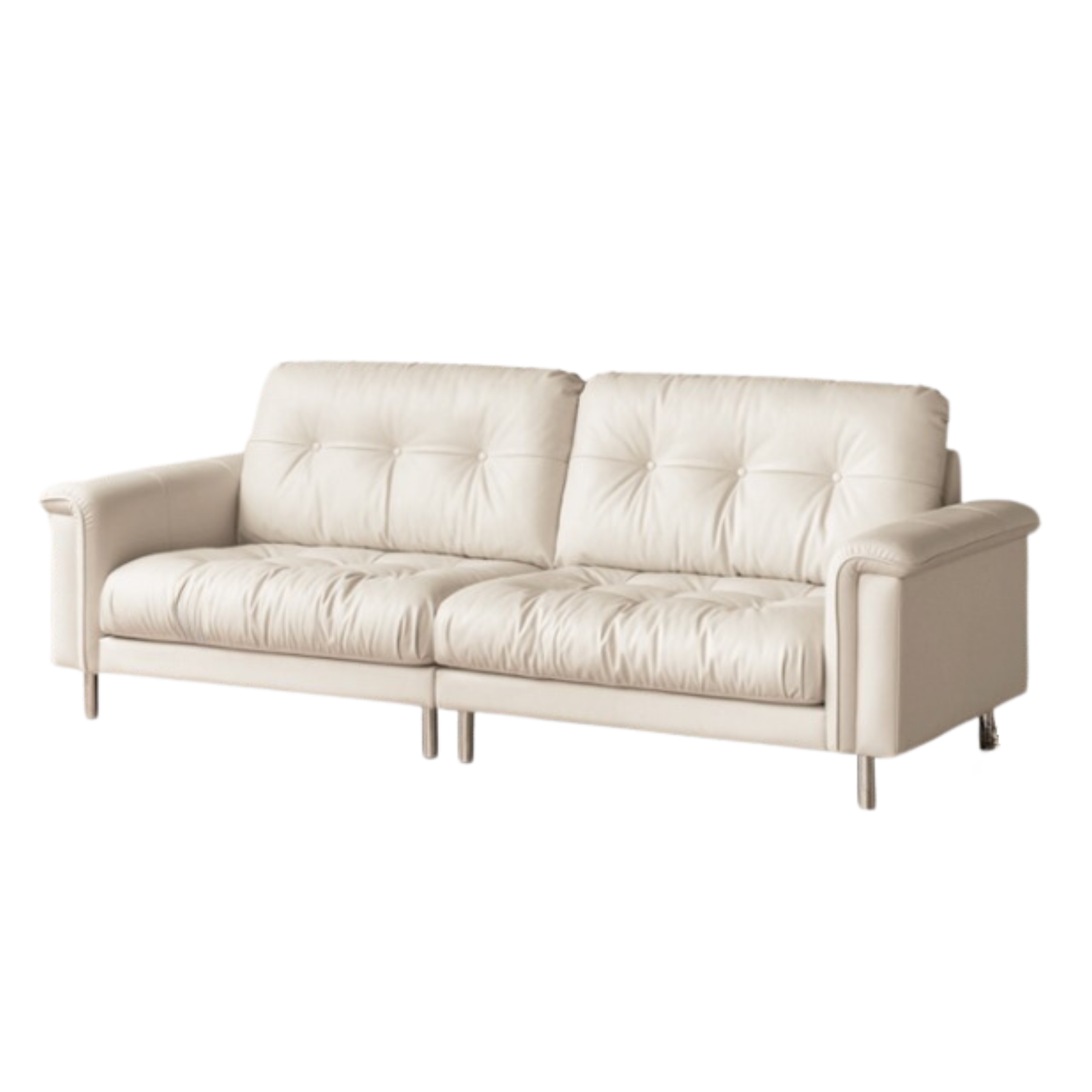 Leather Straight Italian Style Light Luxury Sofa,