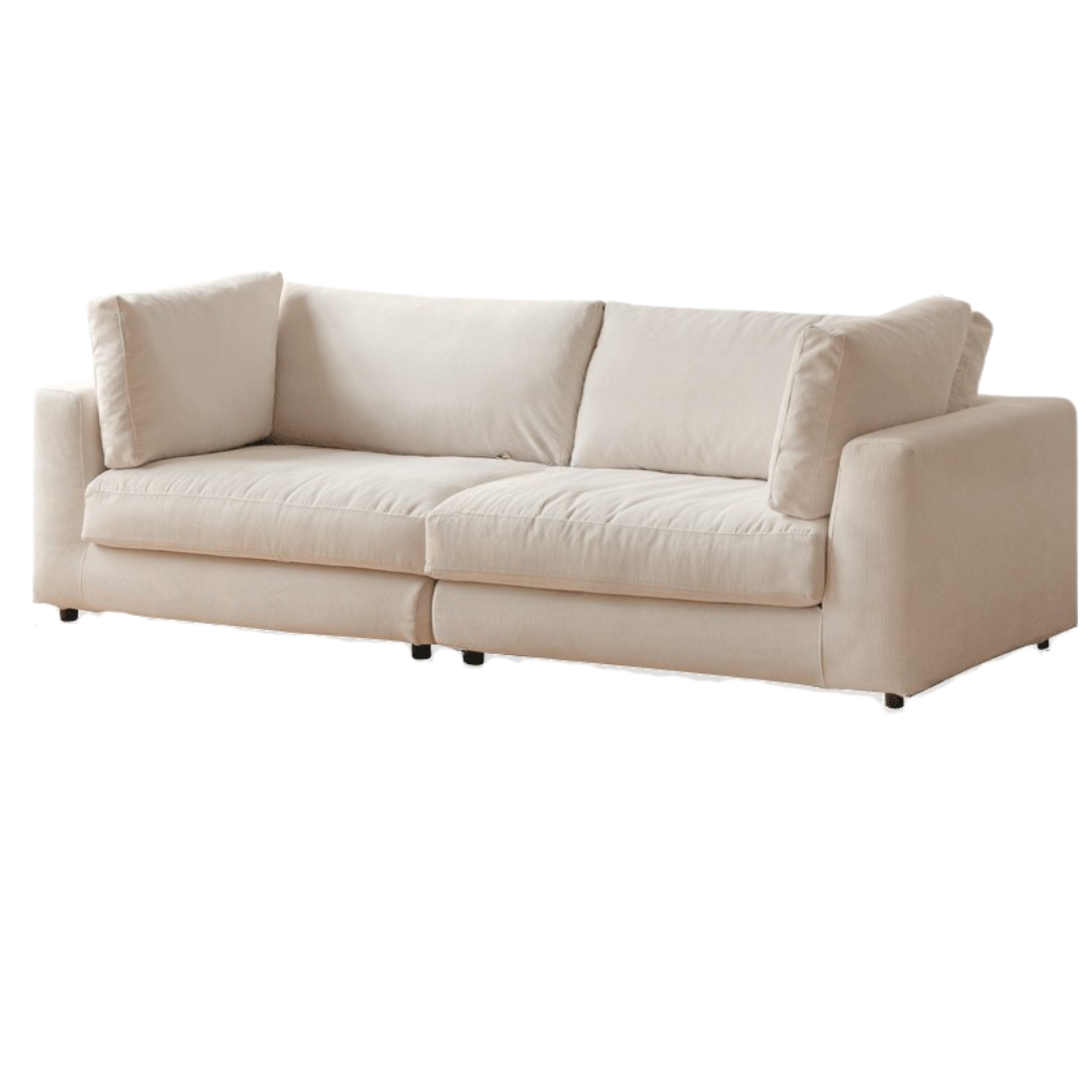 Fabric Corduroy Straight Down Sofa,