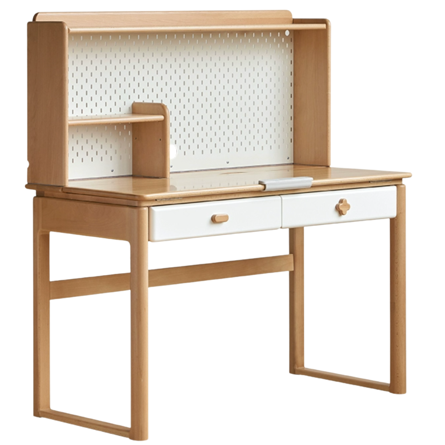Beech Solid Wood Kids Learning Desk with Eye Protection Lamp