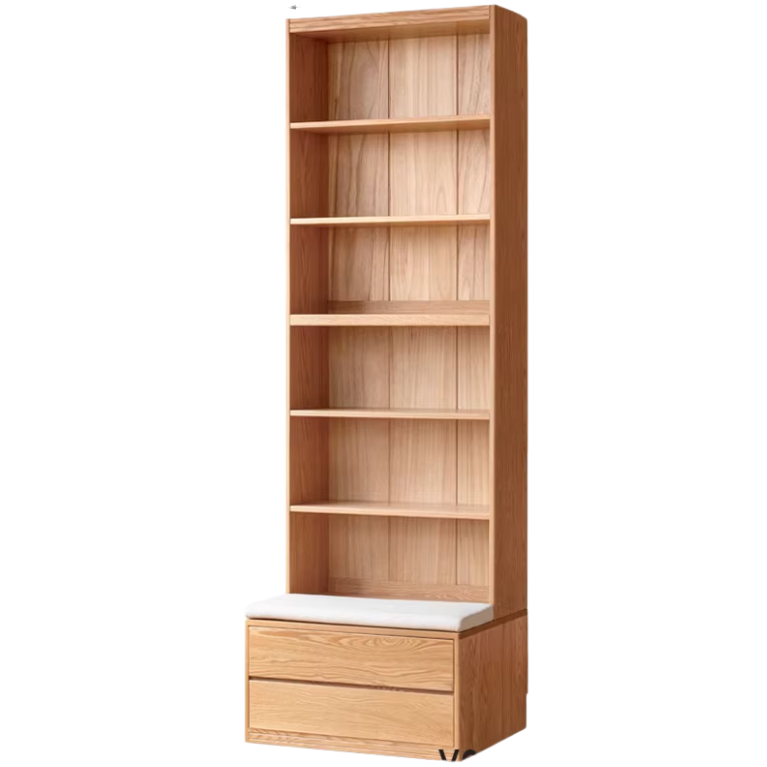 Ash, Oak Solid Wood Modern Combination Bookcase Integrated Card Seat