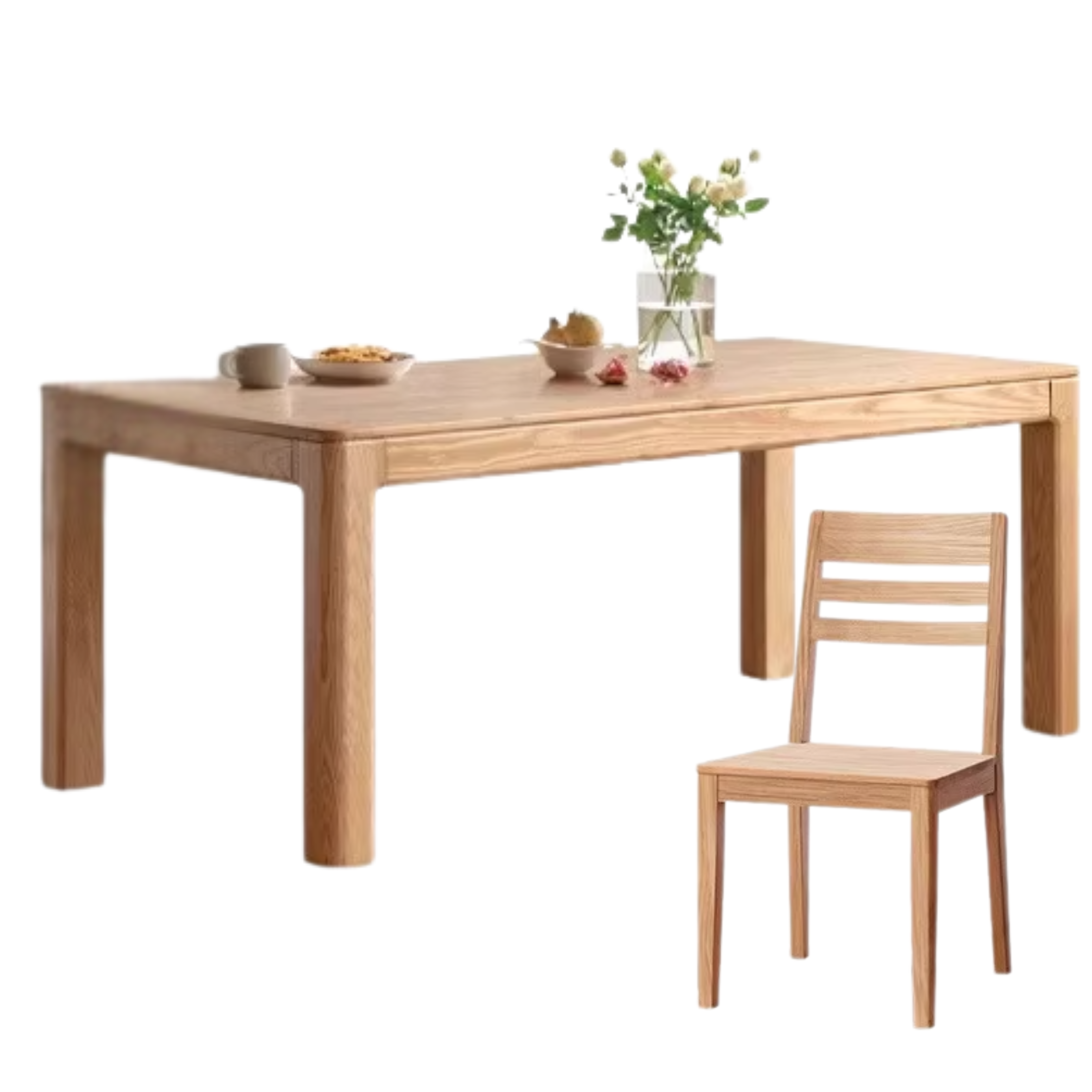 Oak, Red Oak Solid Wood Rectangular Dining Table