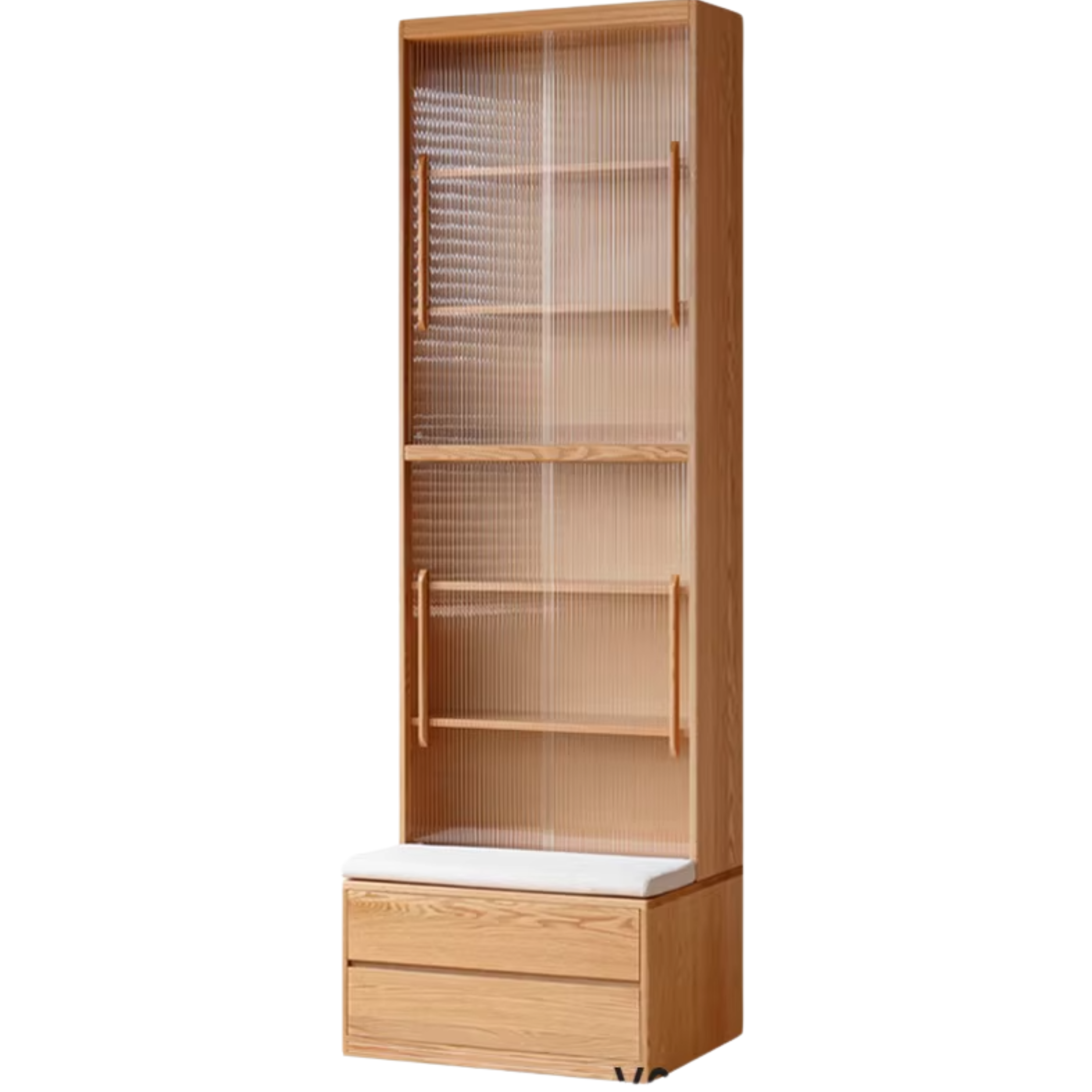 Ash, Oak Solid Wood Modern Combination Bookcase Integrated Card Seat