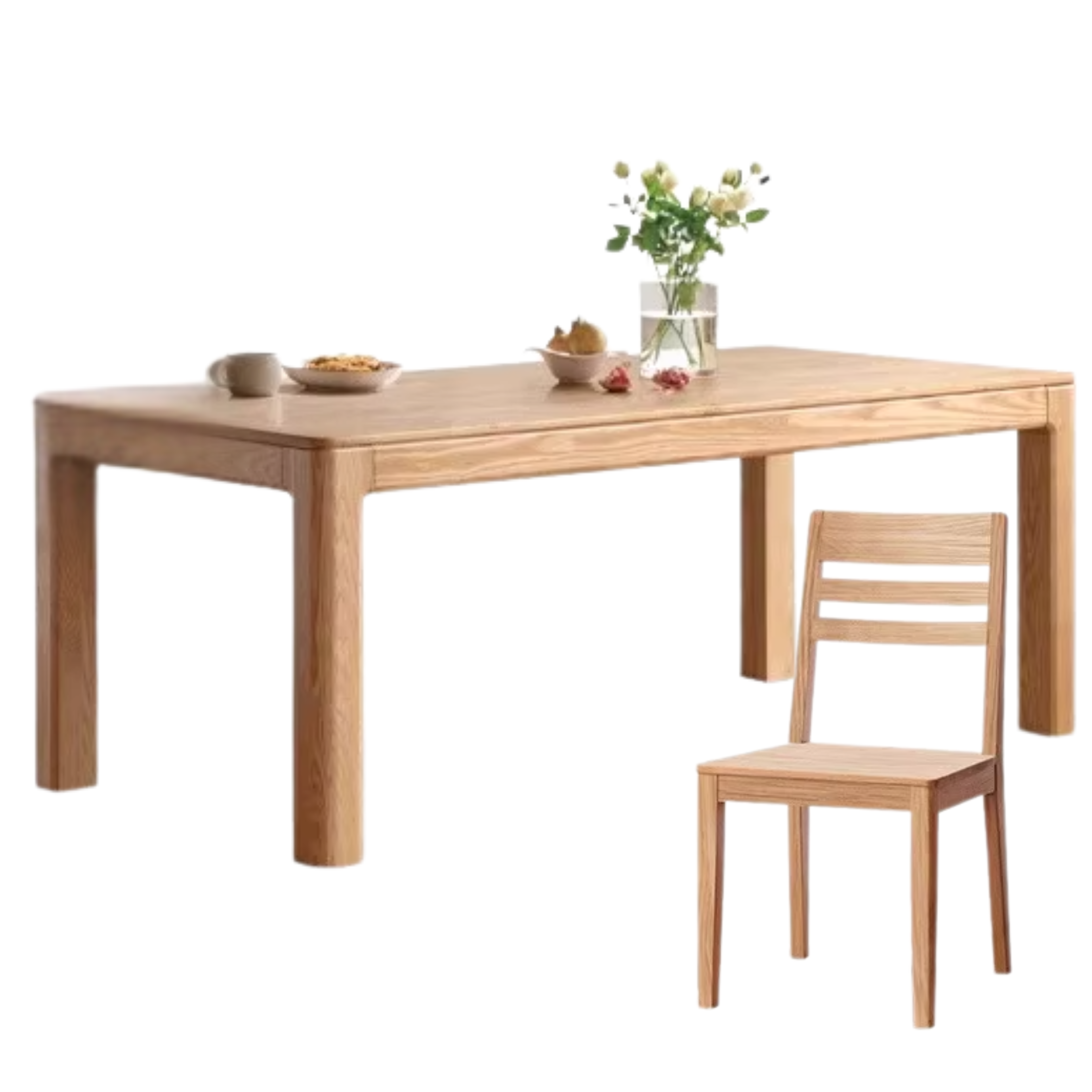 Oak, Red Oak Solid Wood Rectangular Dining Table