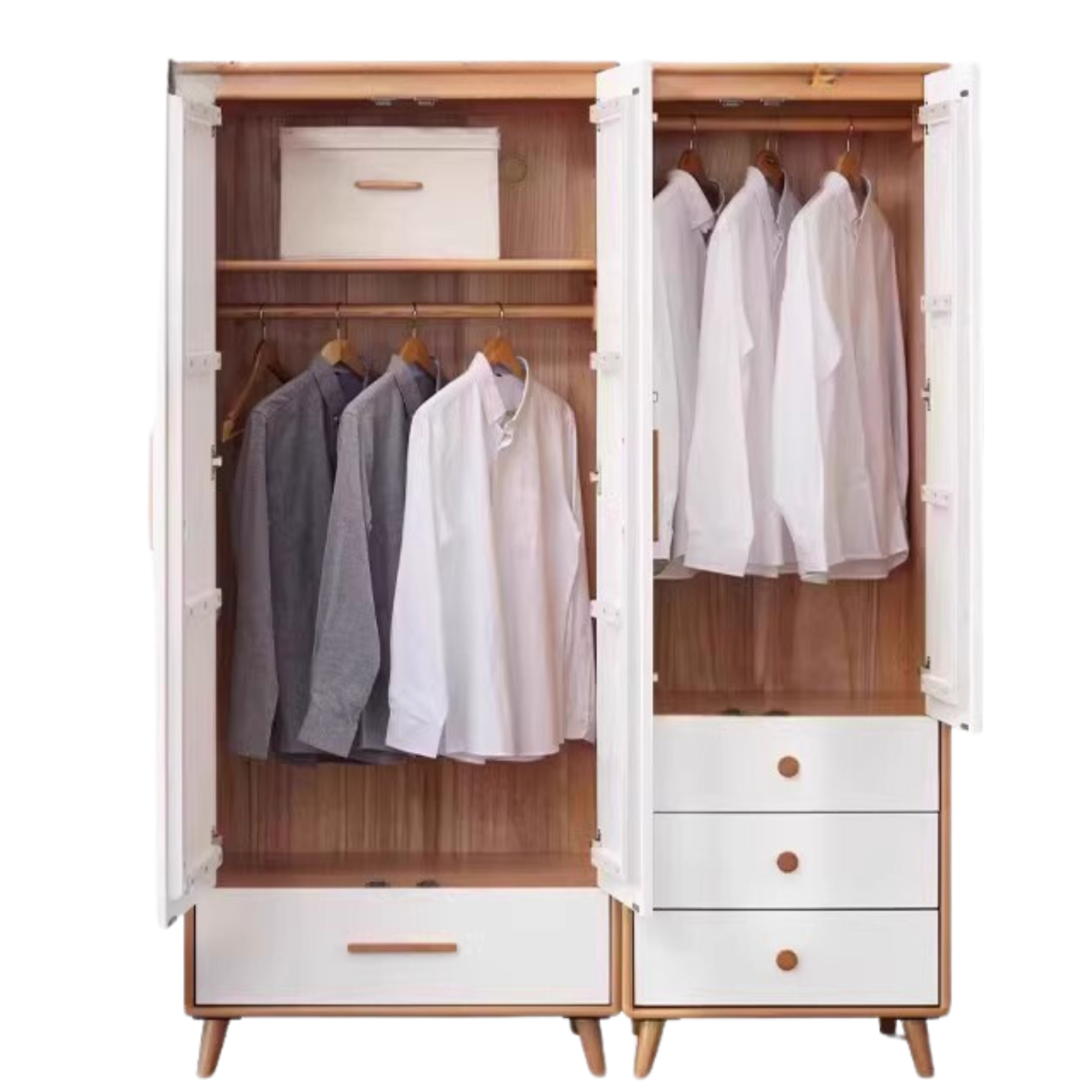 Beech Solid Wood Wardrobe Combination.