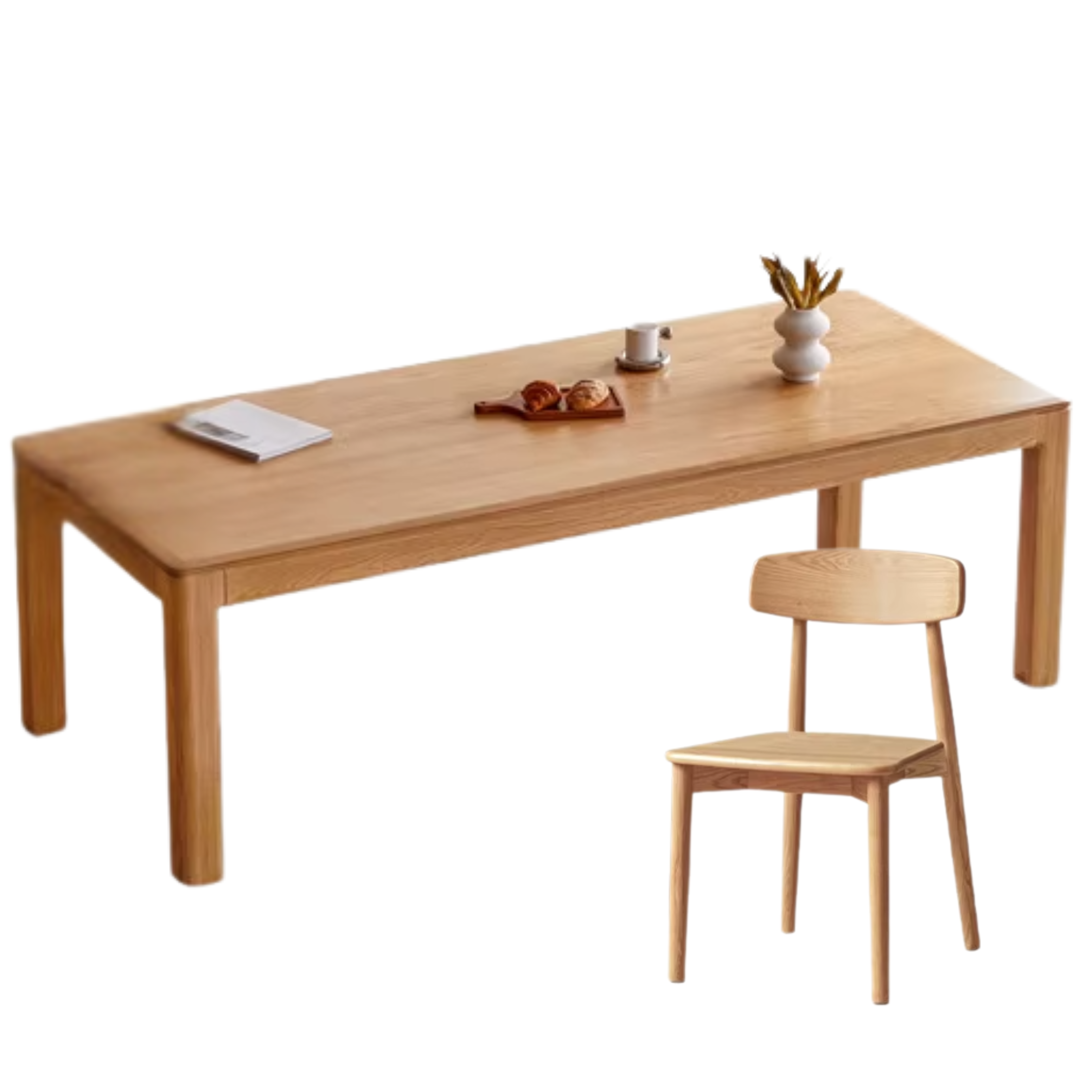 Oak, Red Oak Solid Wood Rectangular Dining Table