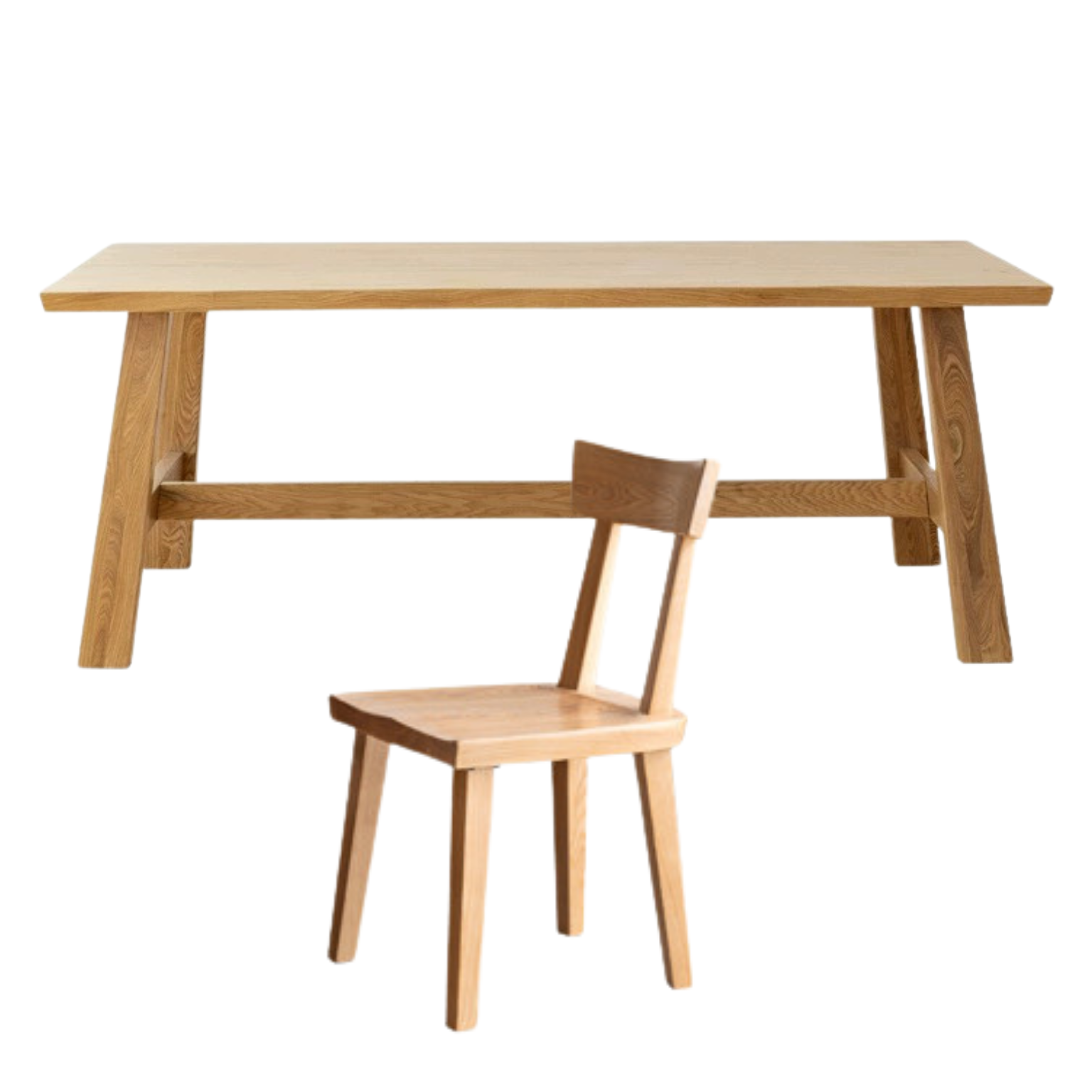 Ash Solid Wood Farmhouse Style Natural Edges Dining Table