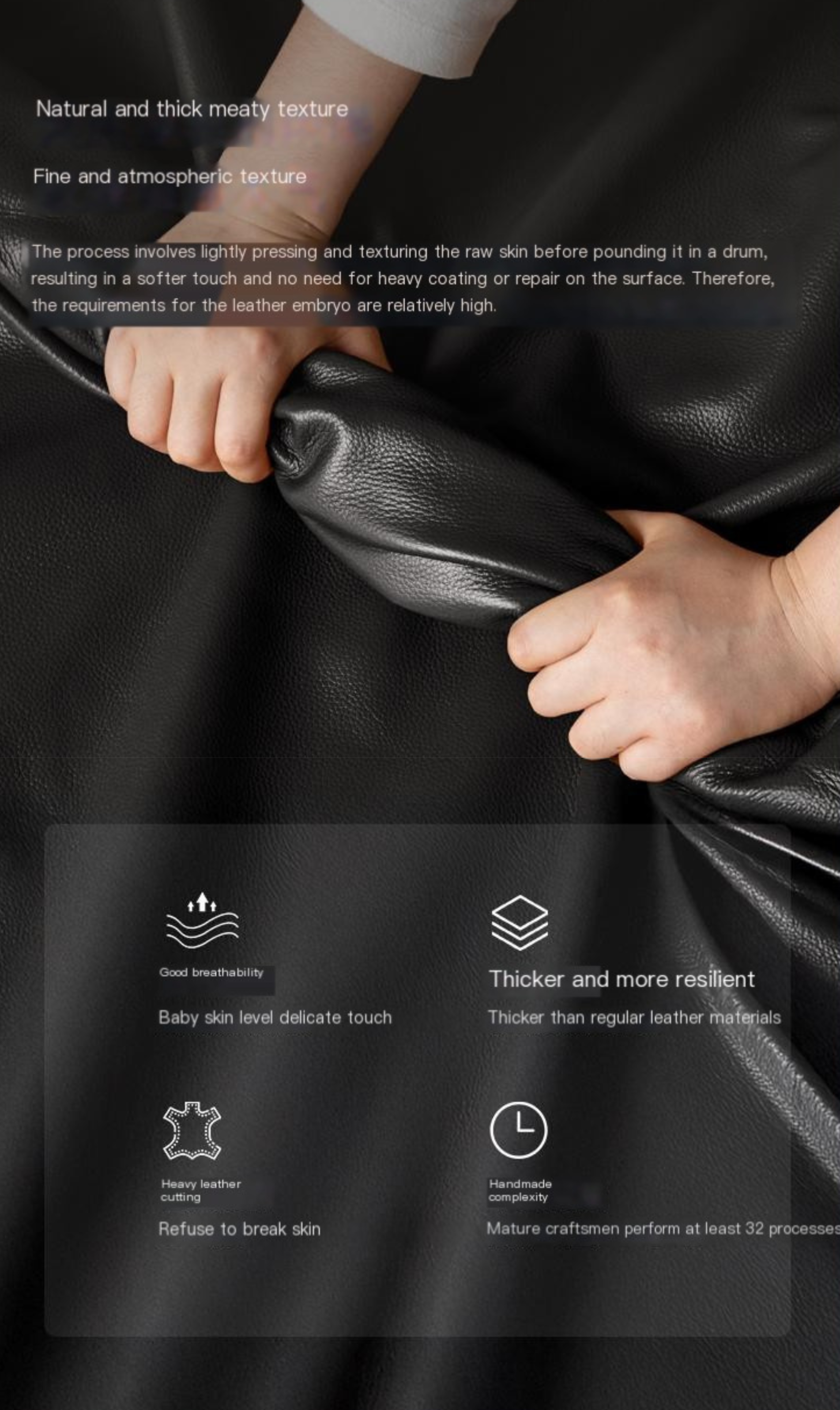 Genuine Leather Sofa Italian Light Luxury Tofu Block Sofa