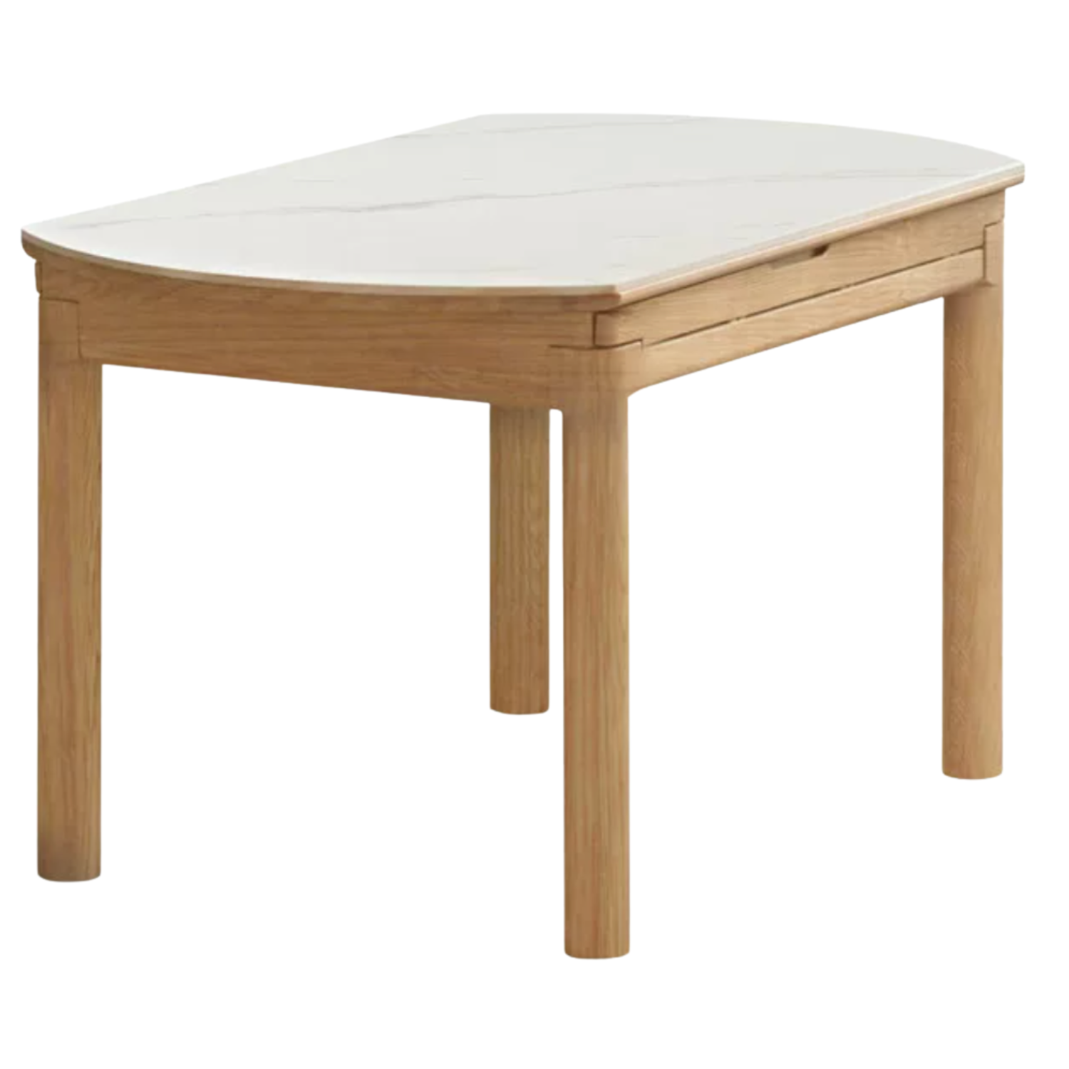 Solid Ruberwood, Oak, Ash Solid Wood Retractable Rock Plate Dining Table