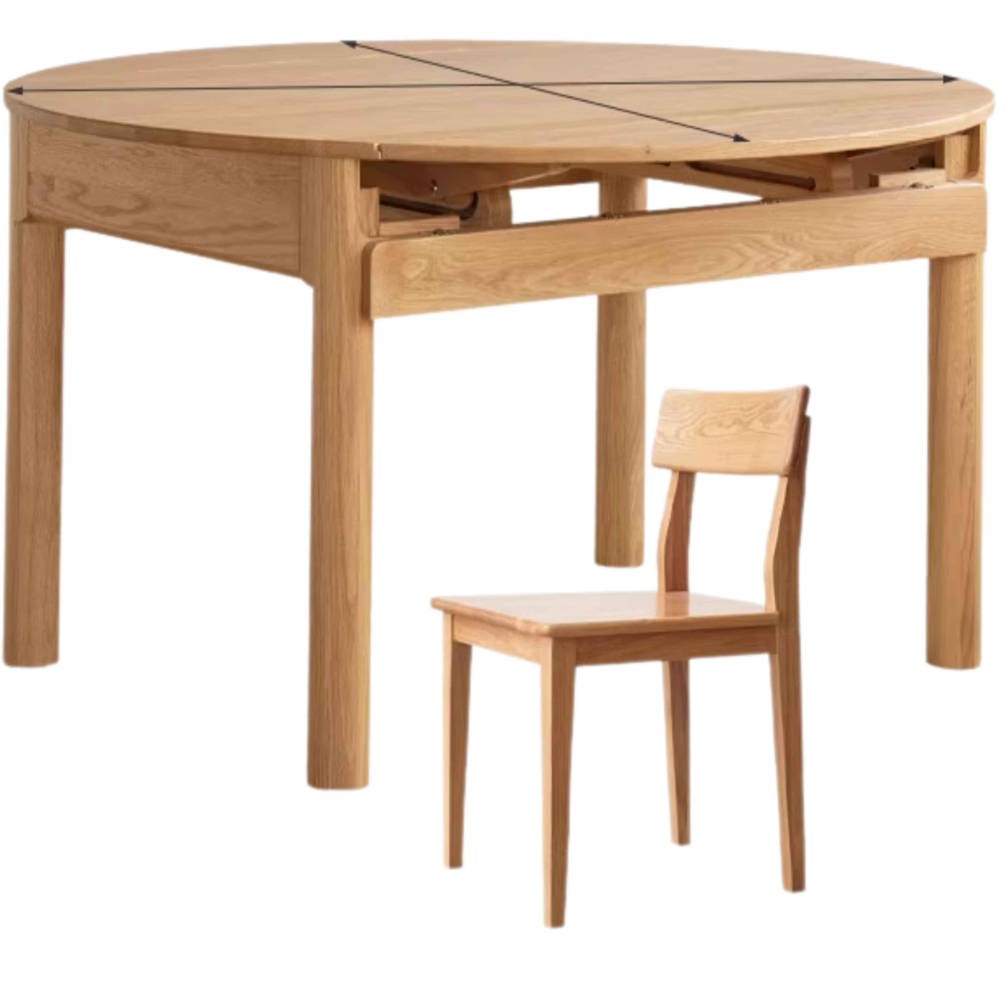 Ash, Cherry, Oak Solid Wood Folding Dining Table