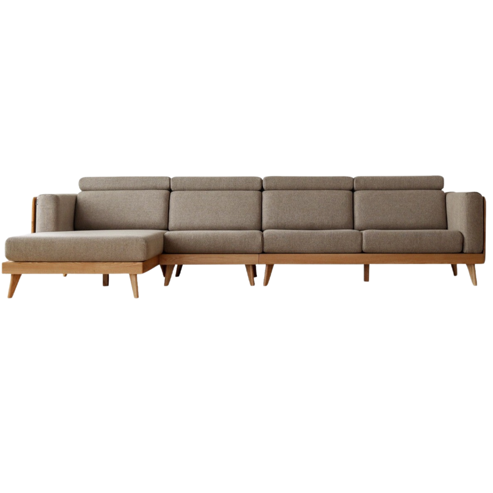 Oak, Ash Solid Wood Modern Fabric Sofa.