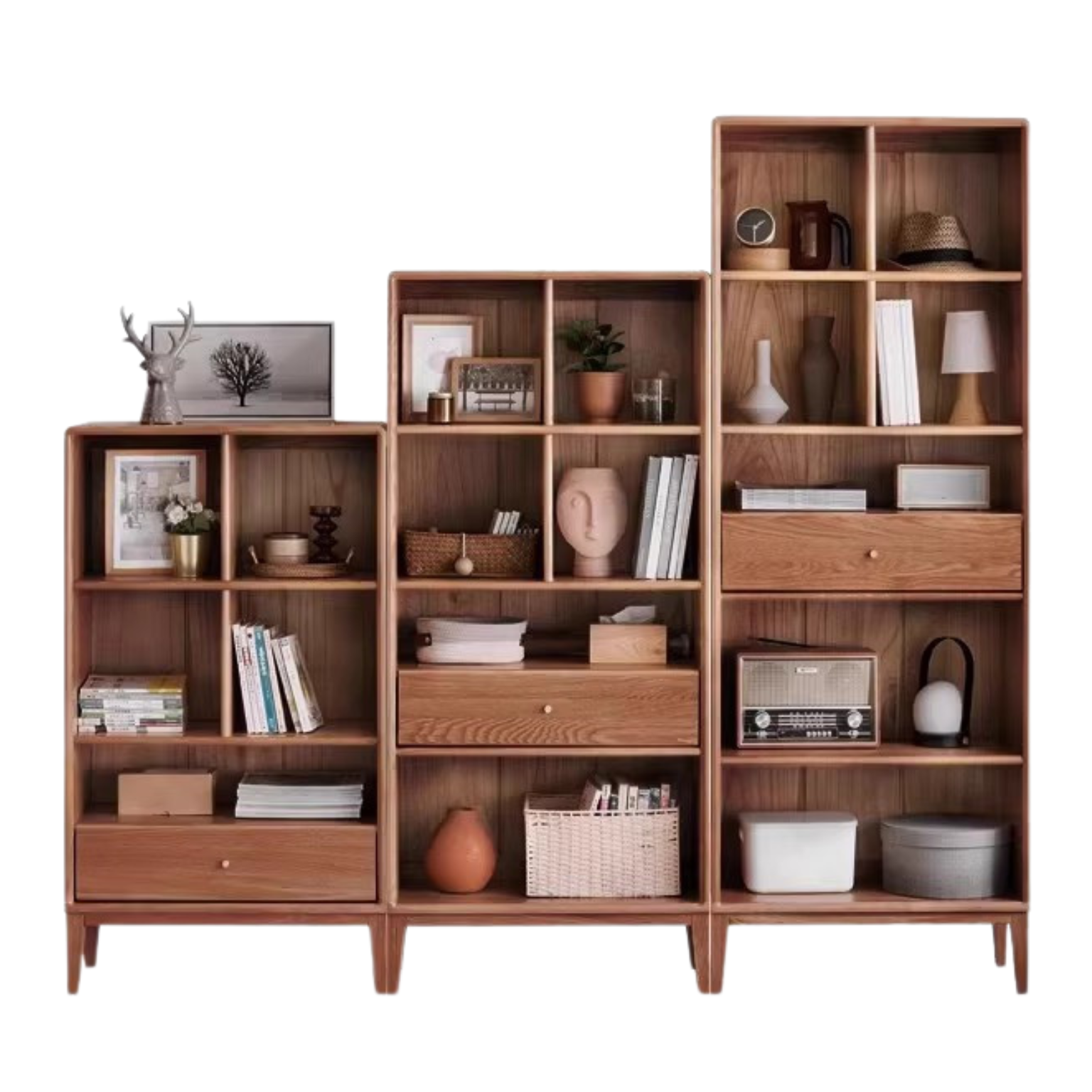 Oak Solid Wood Bookcase Bookshelf