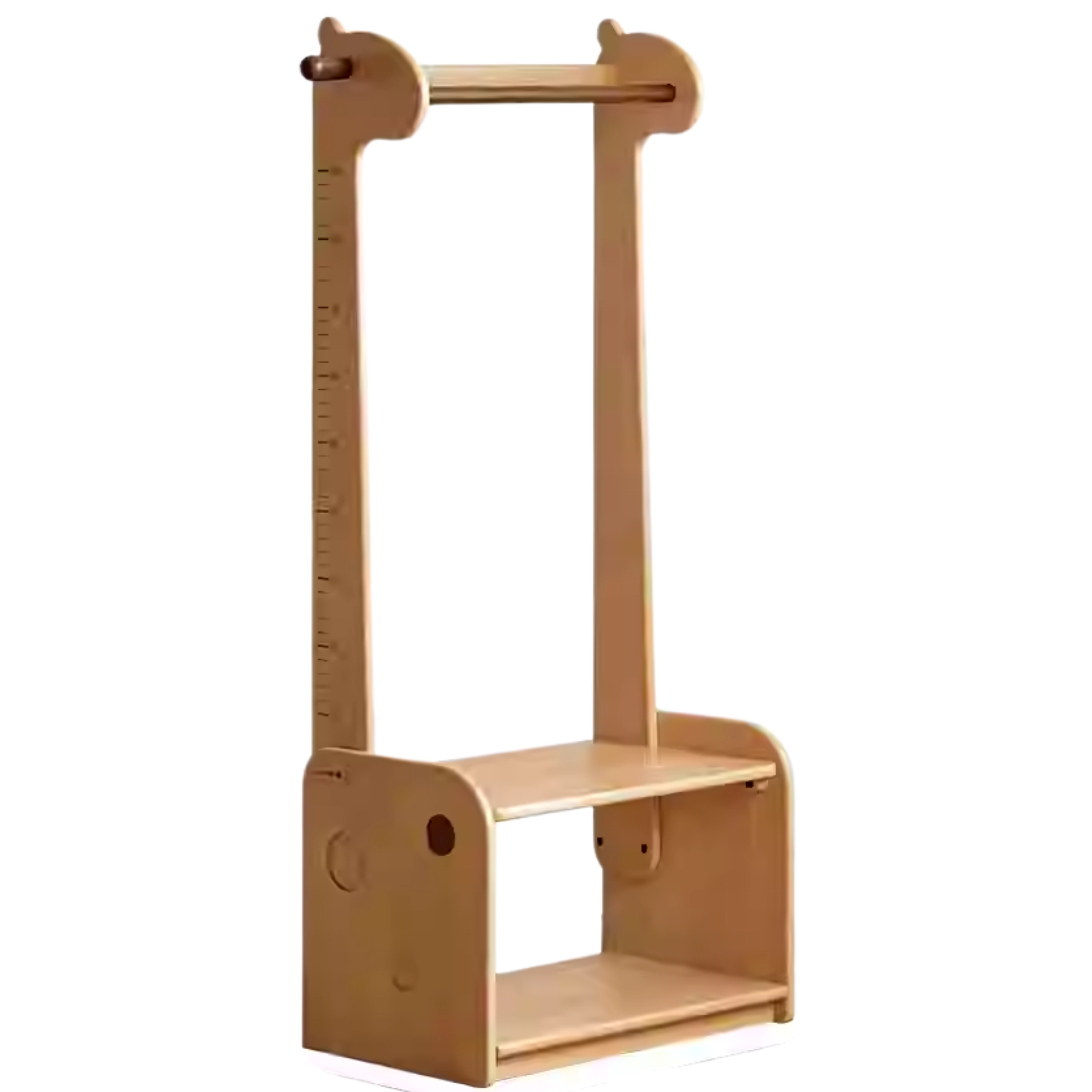 Beech, Solid Rubberwood Children's Coat Rack.