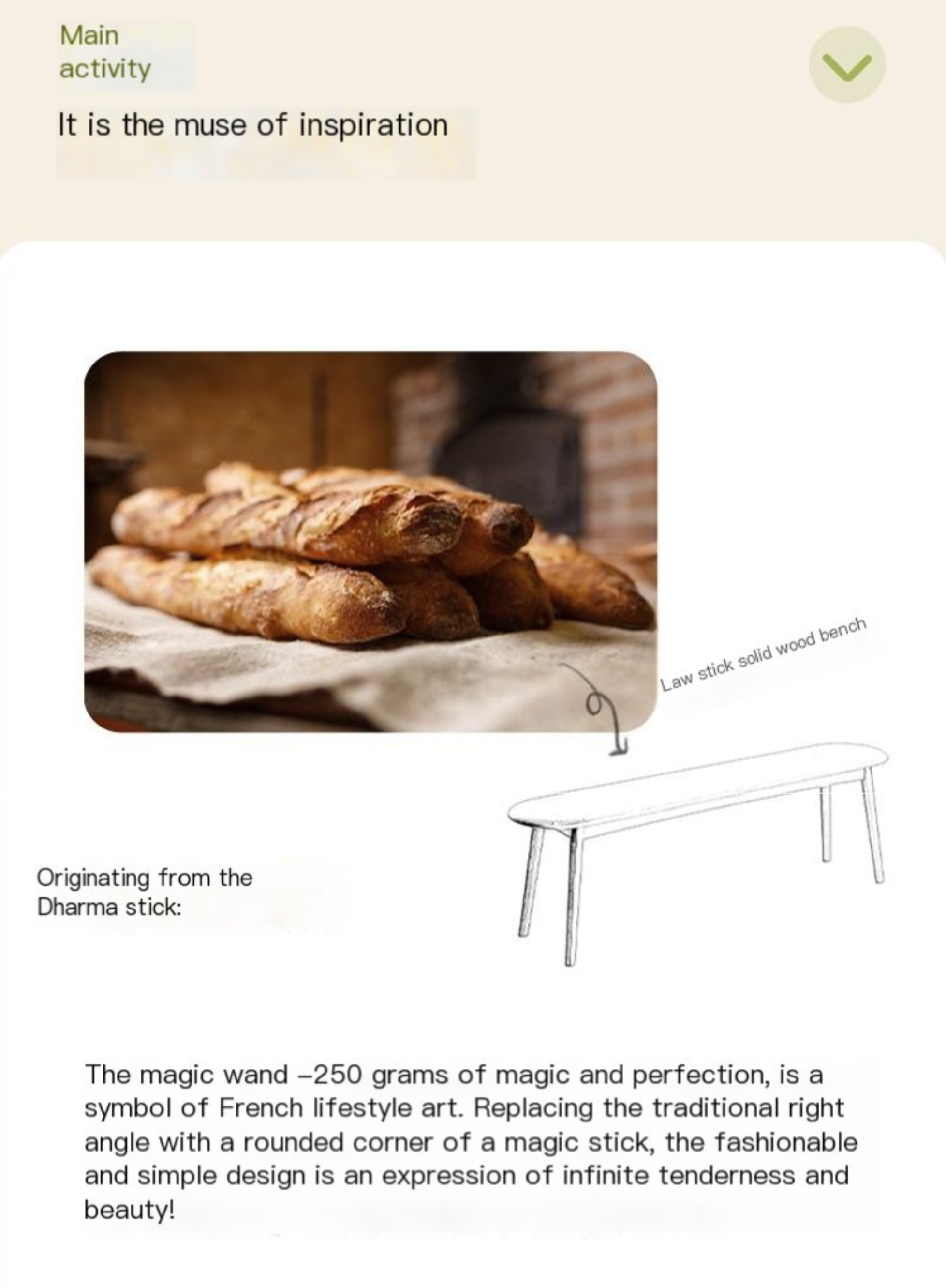 Solid Rubberwood French Cream Style Long Bench