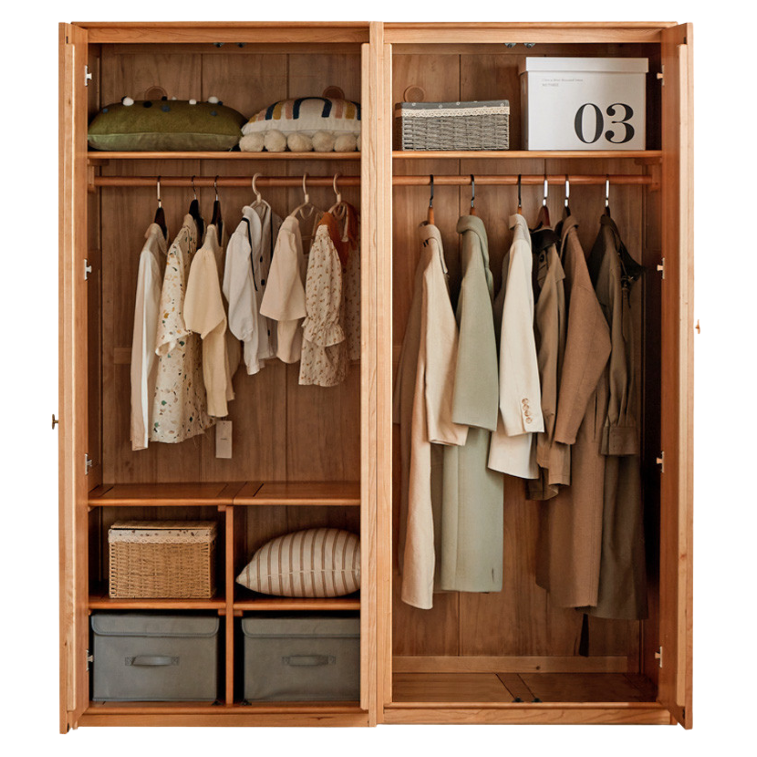 Сherry Solid Wood Exquisite Wardrobe.